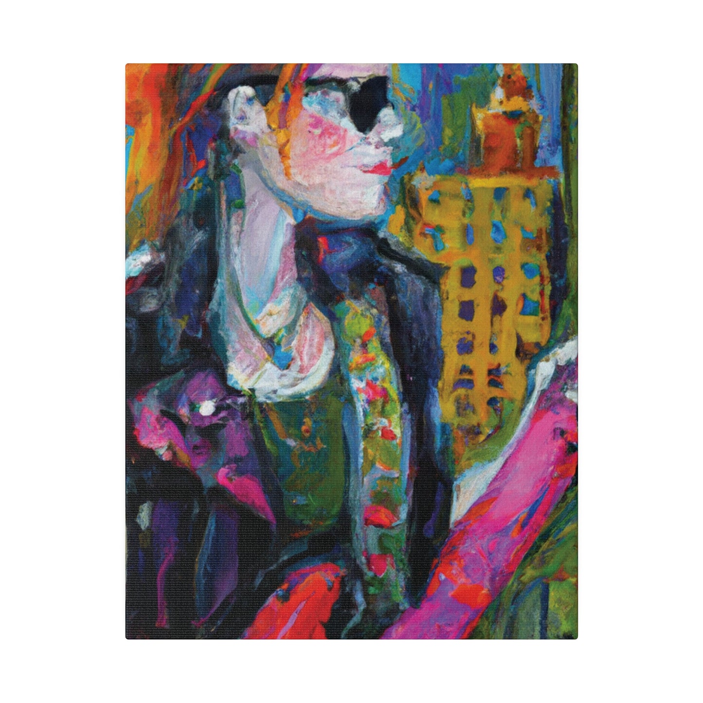9503W - Rockstar Oil Painting Style Print | Poster | Home Decor | Wall Art | Music Art | Canvas