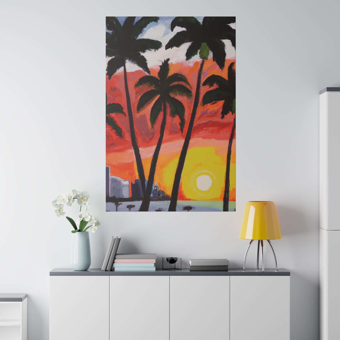 3556V - Miami Beach Sunset Painting Print | Miami | Beach | Sunset | Poster | Home Decor | Wall Art | Canvas