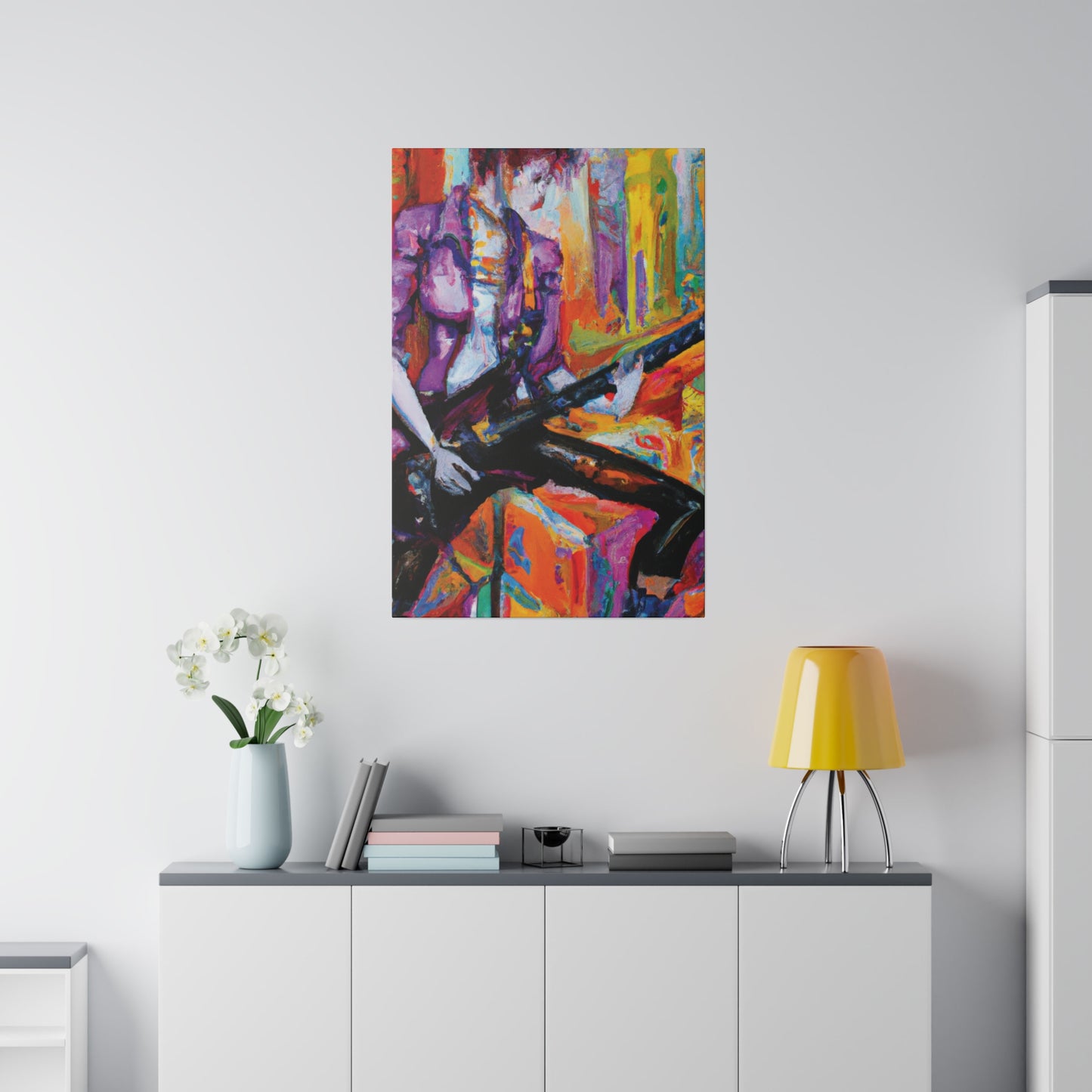 477F - Rockstar Oil Painting Style Print | Poster | Home Decor | Wall Art | Music Art | Canvas