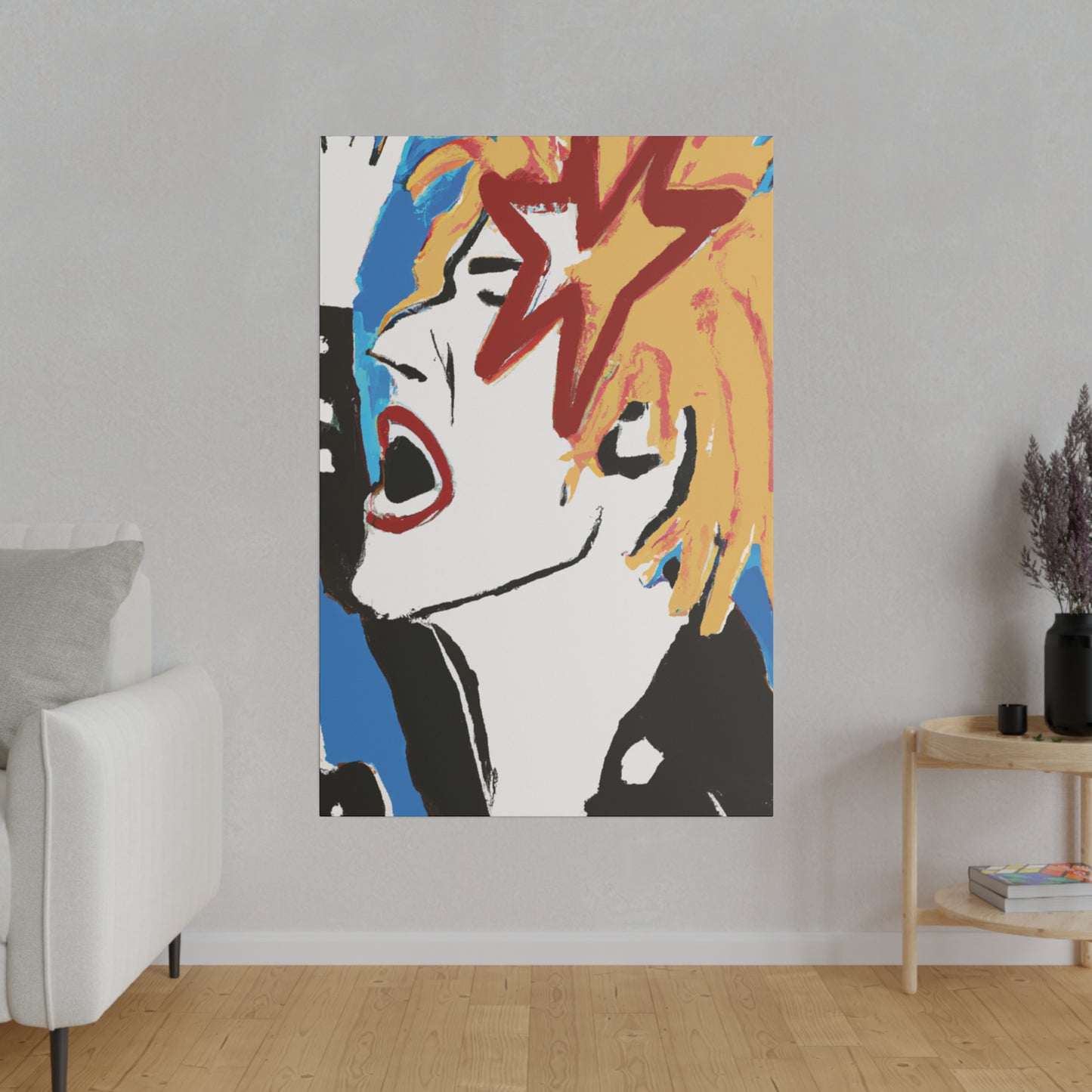 7453V - Rockstar Painting Print | Face | Abstract | Poster | Home Decor | Wall Art | Music Art | Canvas