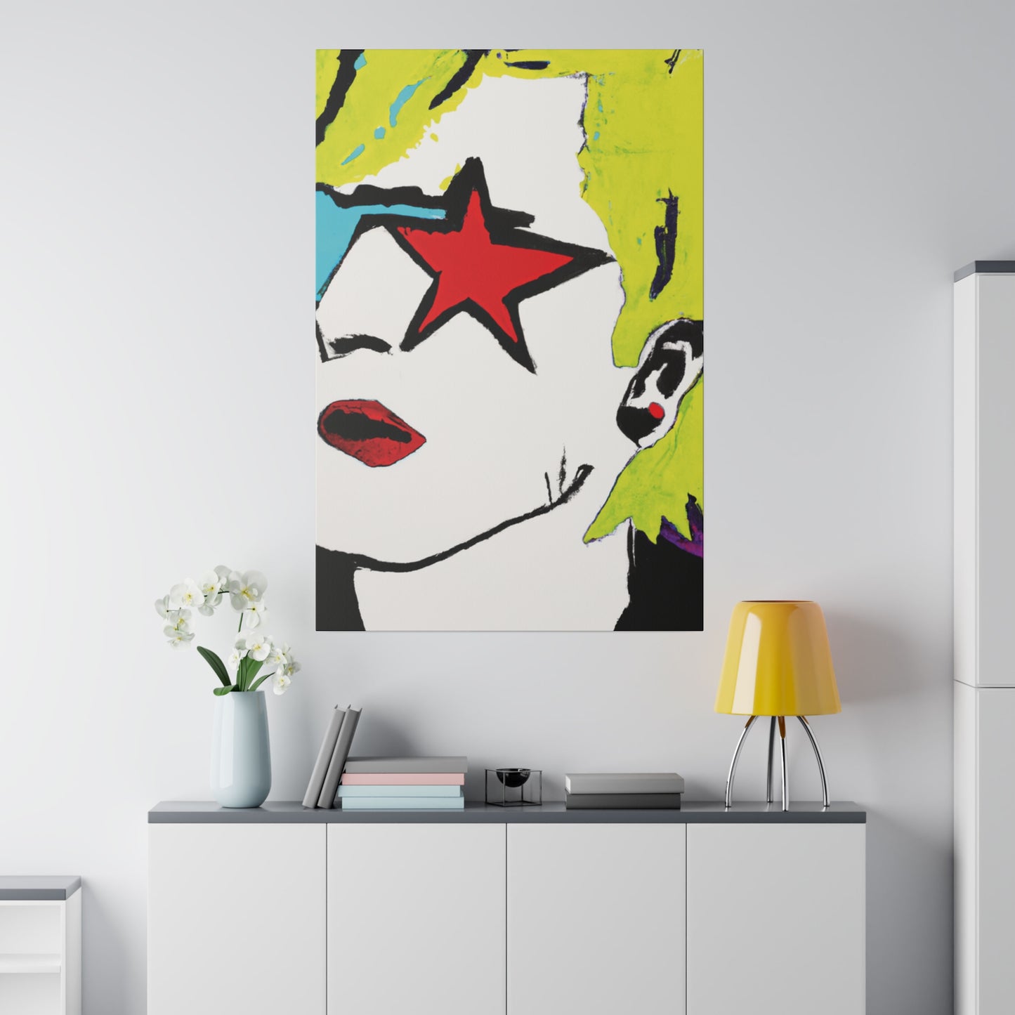 6352S - Rockstar Painting Print | Face | Abstract | Poster | Home Decor | Wall Art | Music Art | Canvas