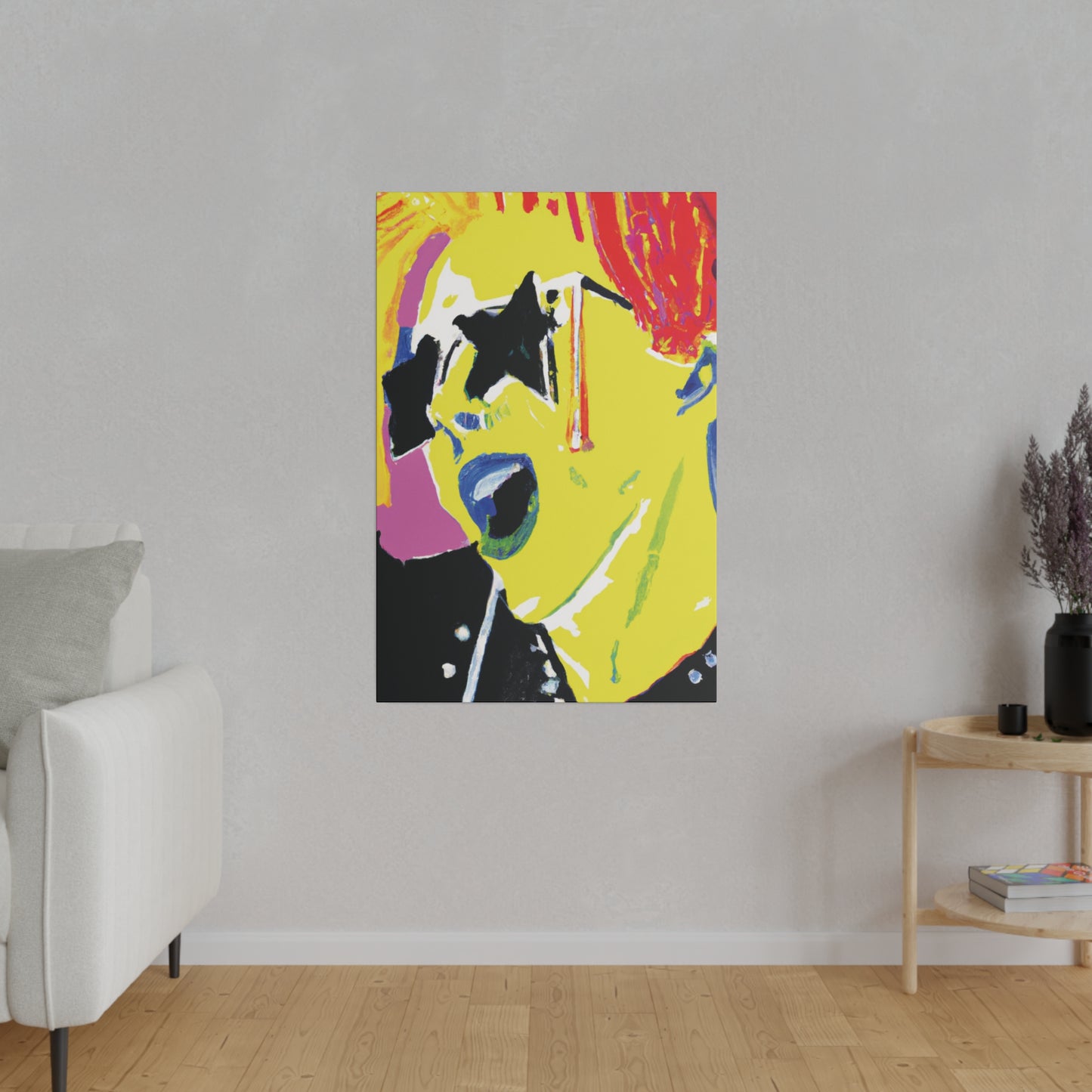 1328F - Rockstar Painting Print | Face | Abstract | Poster | Home Decor | Wall Art | Music Art | Canvas