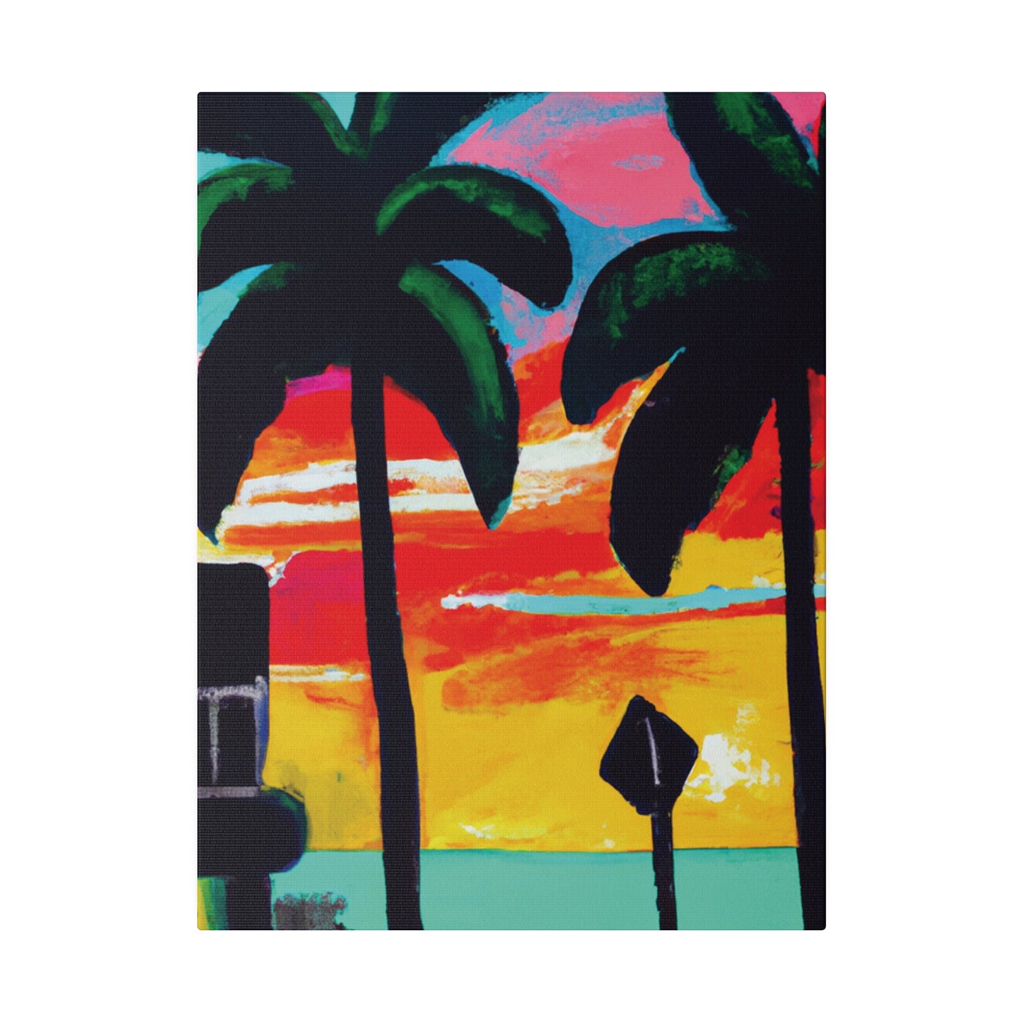 9346Y - Miami Beach Sunset Painting Print | Miami | Beach | Sunset | Poster | Home Decor | Wall Art | Canvas