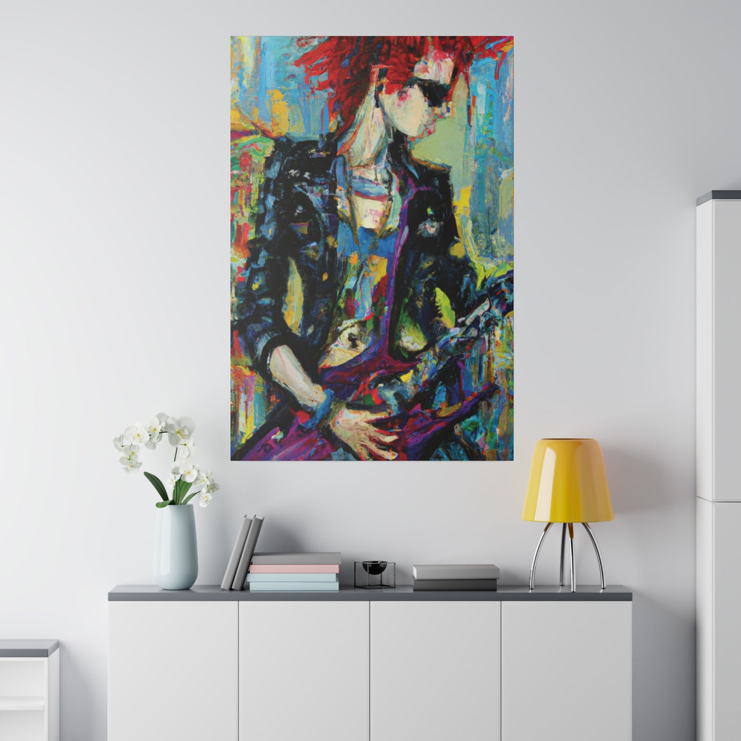 9745J - Rockstar Oil Painting Style Print | Poster | Home Decor | Wall Art | Music Art | Canvas