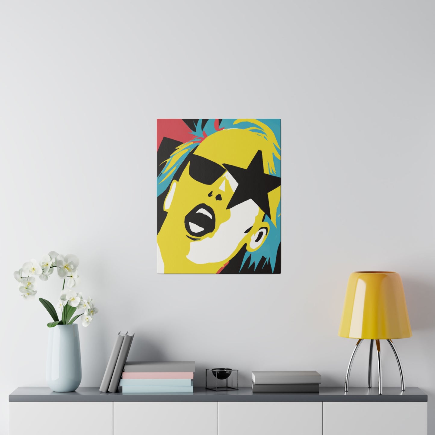 3688R - Rockstar Painting Print | Face | Abstract | Poster | Home Decor | Wall Art | Music Art | Canvas