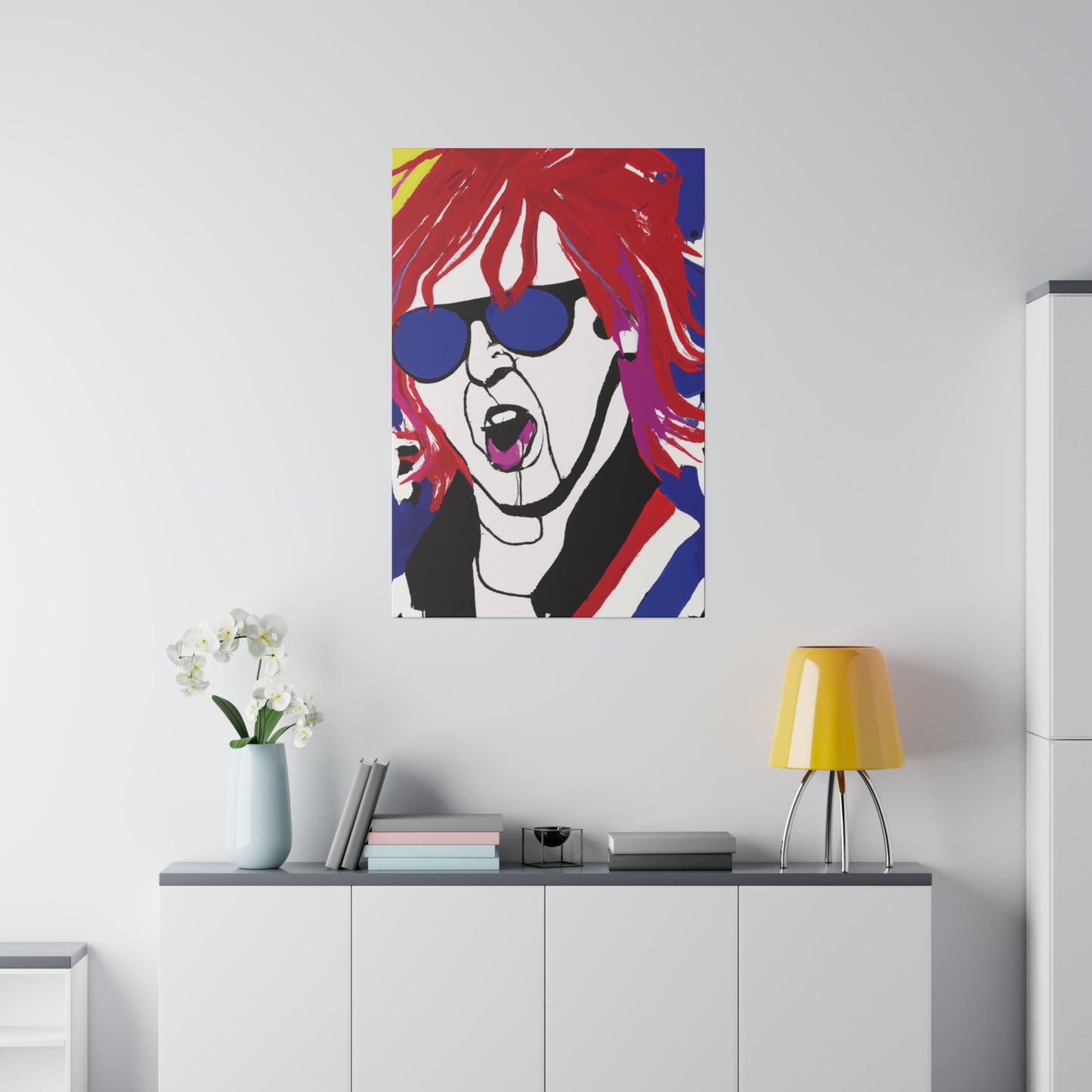 4739V - Rockstar Painting Print | Face | Abstract | Poster | Home Decor | Wall Art | Music Art | Canvas