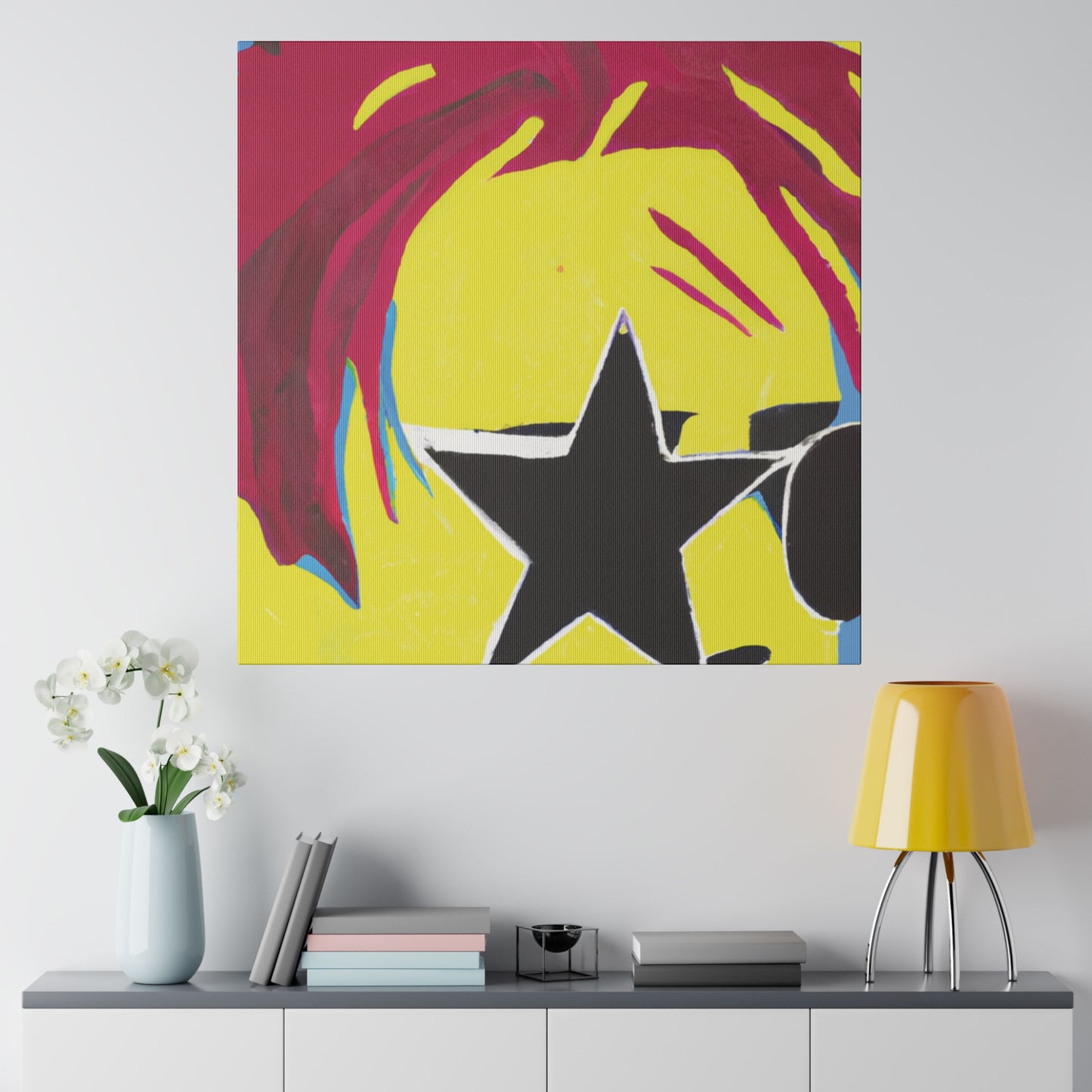 5063P - Rockstar Painting Print | Face | Abstract | Poster | Home Decor | Wall Art | Music Art | Canvas