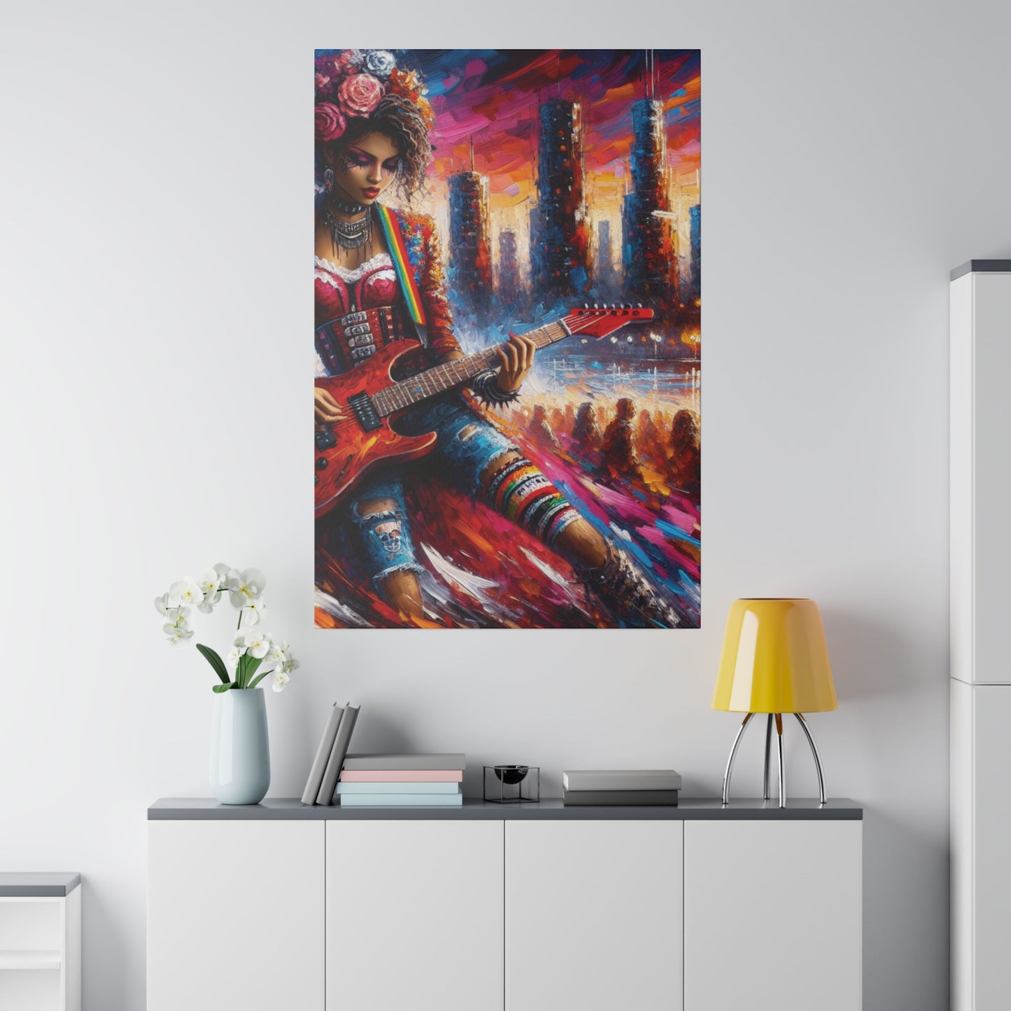 6794Z - Rockstar Oil Painting Style Print | Poster | Home Decor | Wall Art | Music Art | Canvas