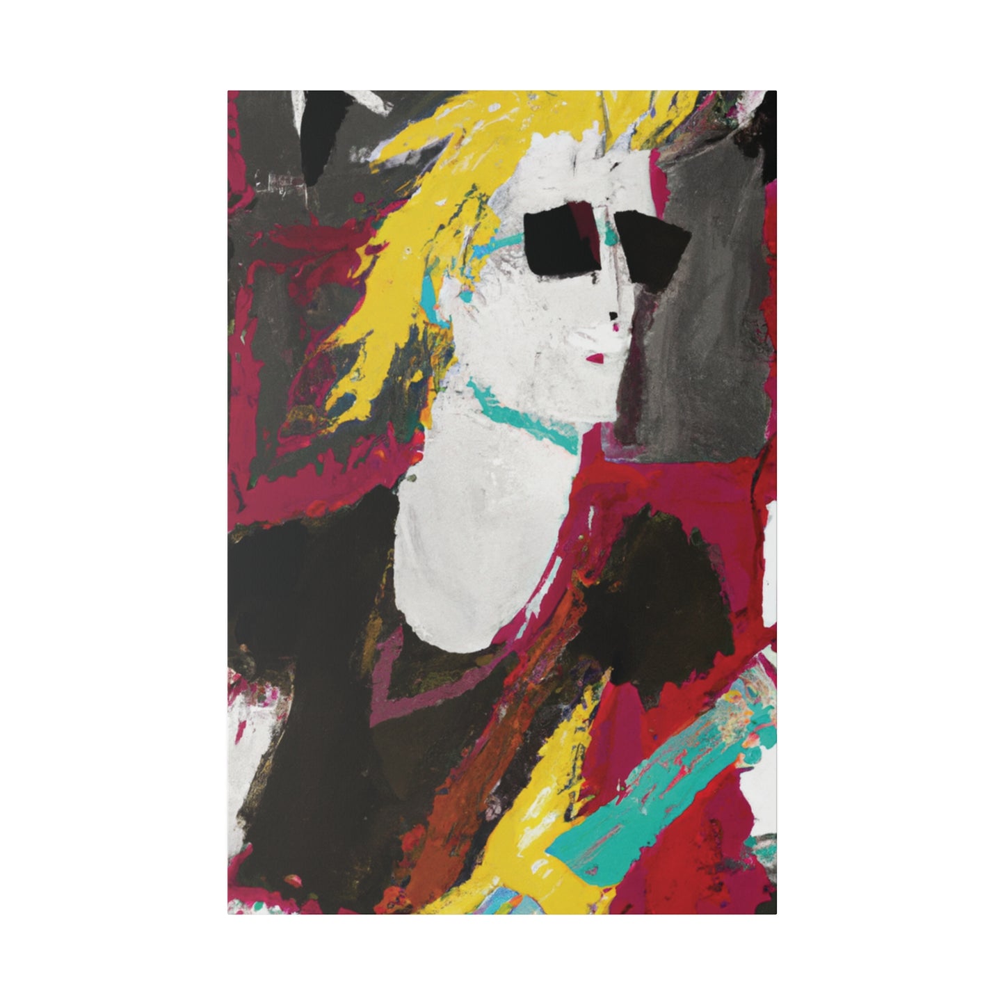 9346S - Rockstar Painting Print | Face | Abstract | Poster | Home Decor | Wall Art | Music Art | Canvas