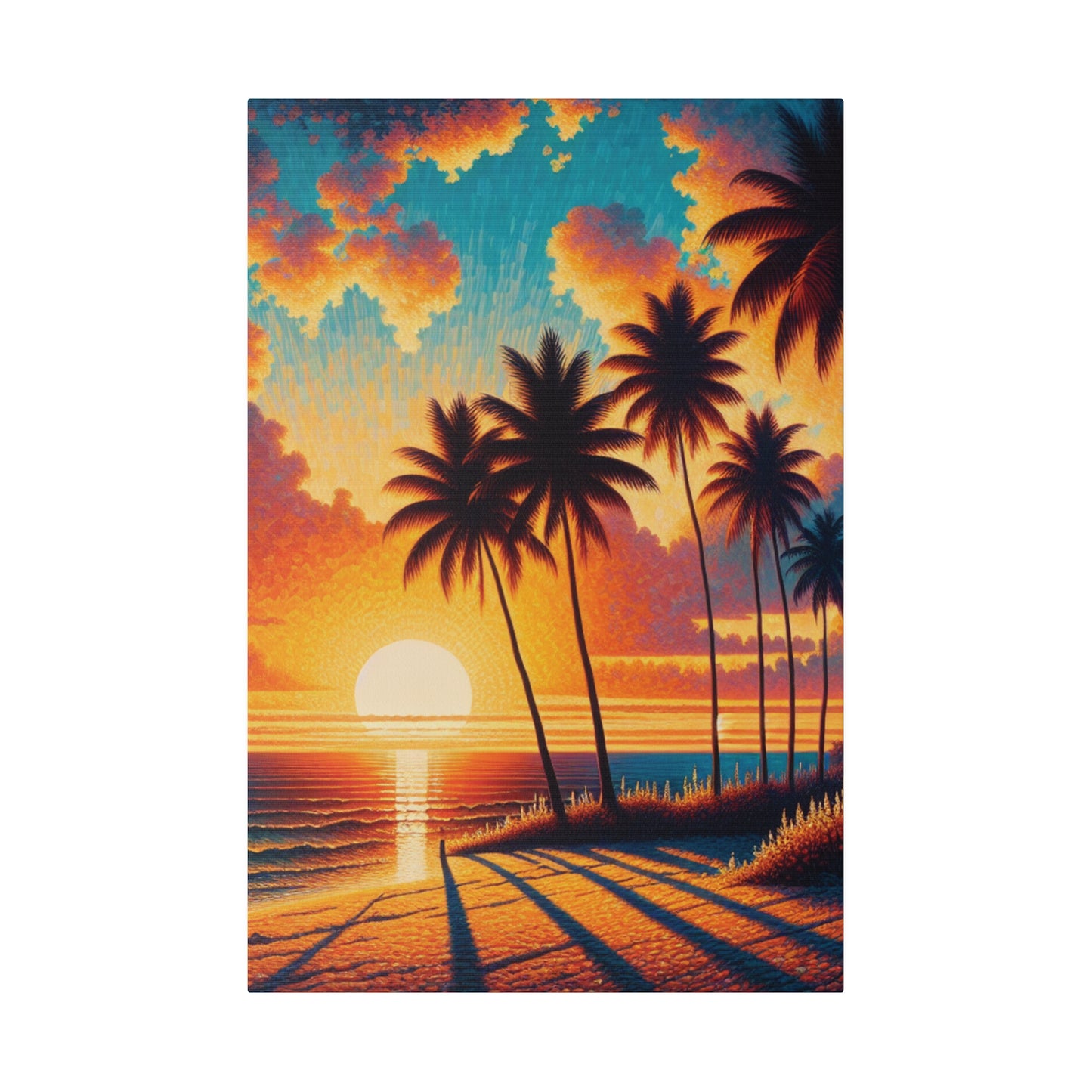 6923K - miami beach art, sunset background, ocean art work, beach art work, sunset designs, miami beach painting, miami beach print