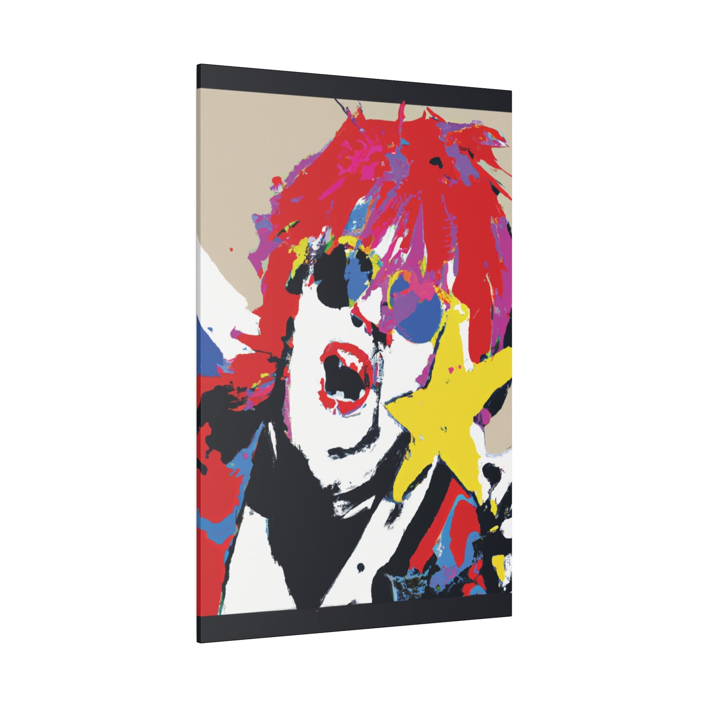 8717H - Rockstar Painting Print | Face | Abstract | Poster | Home Decor | Wall Art | Music Art | Canvas