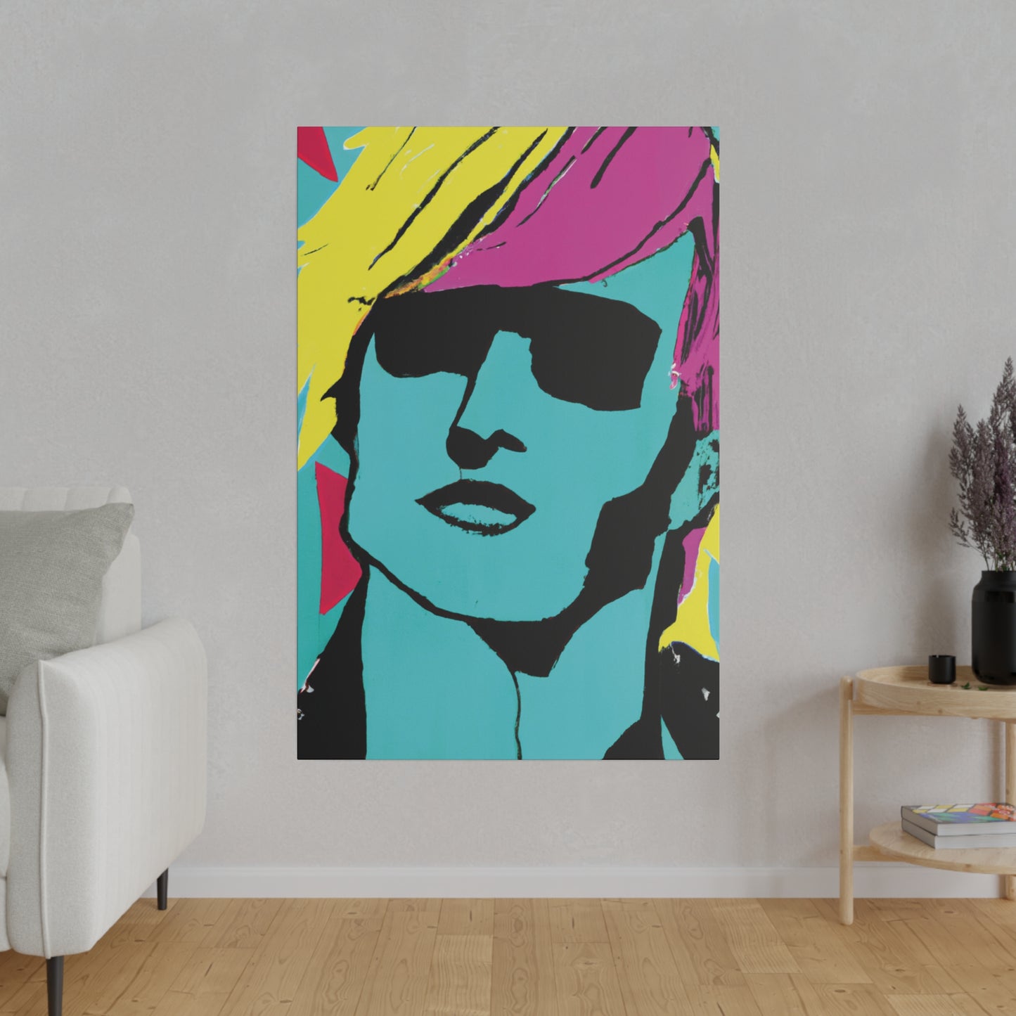 8753H - Rockstar Painting Print | Face | Abstract | Poster | Home Decor | Wall Art | Music Art | Canvas