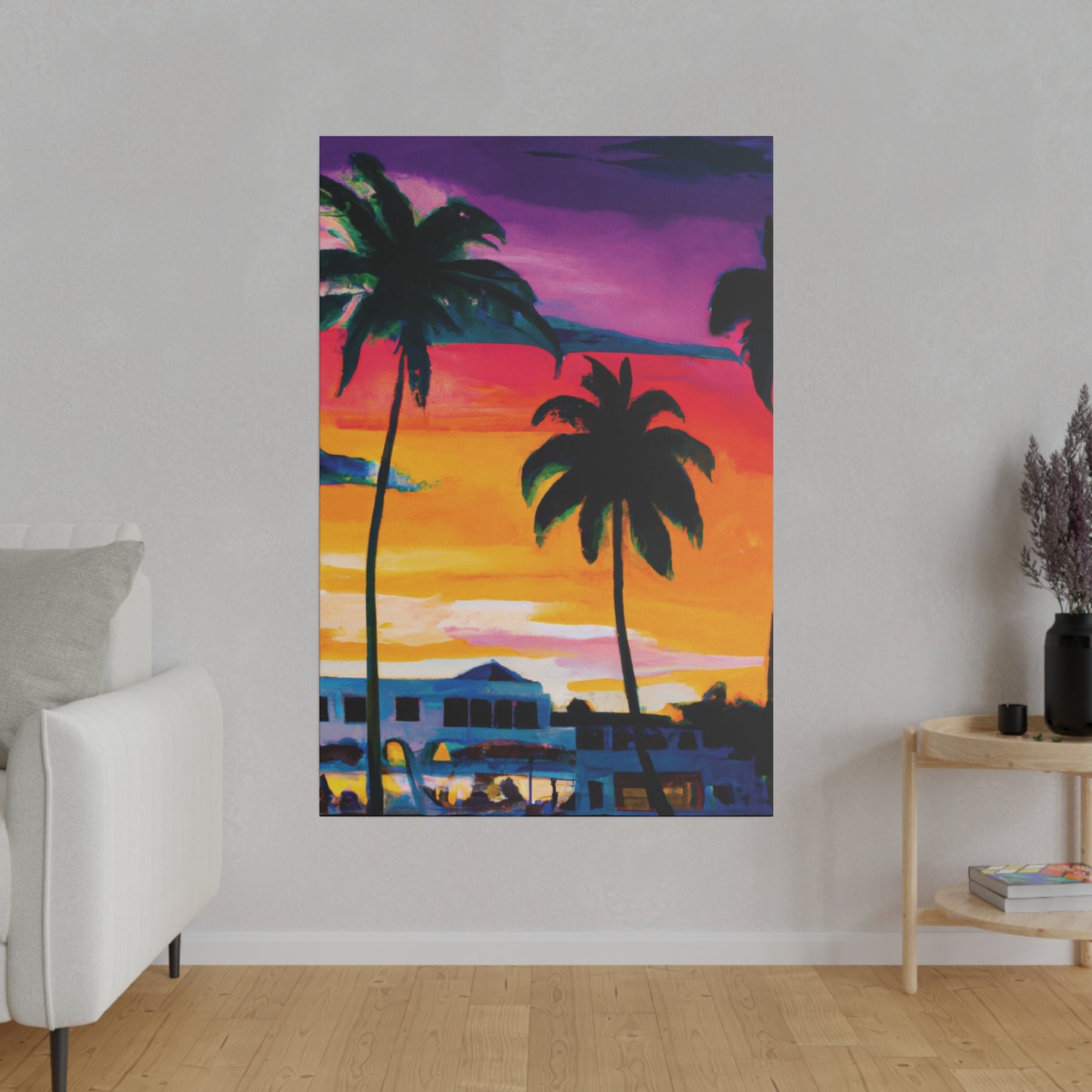 7785F - Miami Beach Sunset Painting Print | Miami | Beach | Sunset | Poster | Home Decor | Wall Art | Canvas