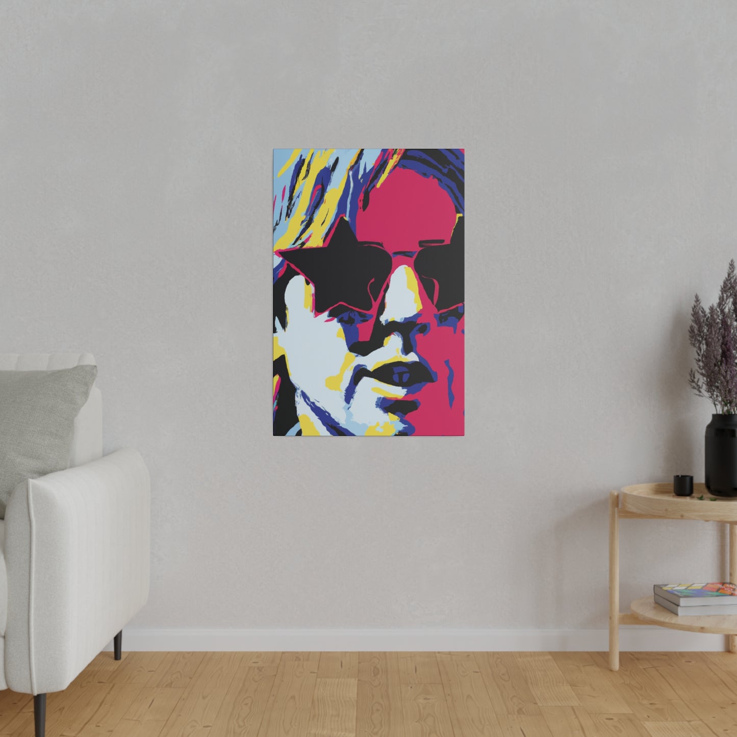 7183B - Rockstar Painting Print | Face | Abstract | Poster | Home Decor | Wall Art | Music Art | Canvas