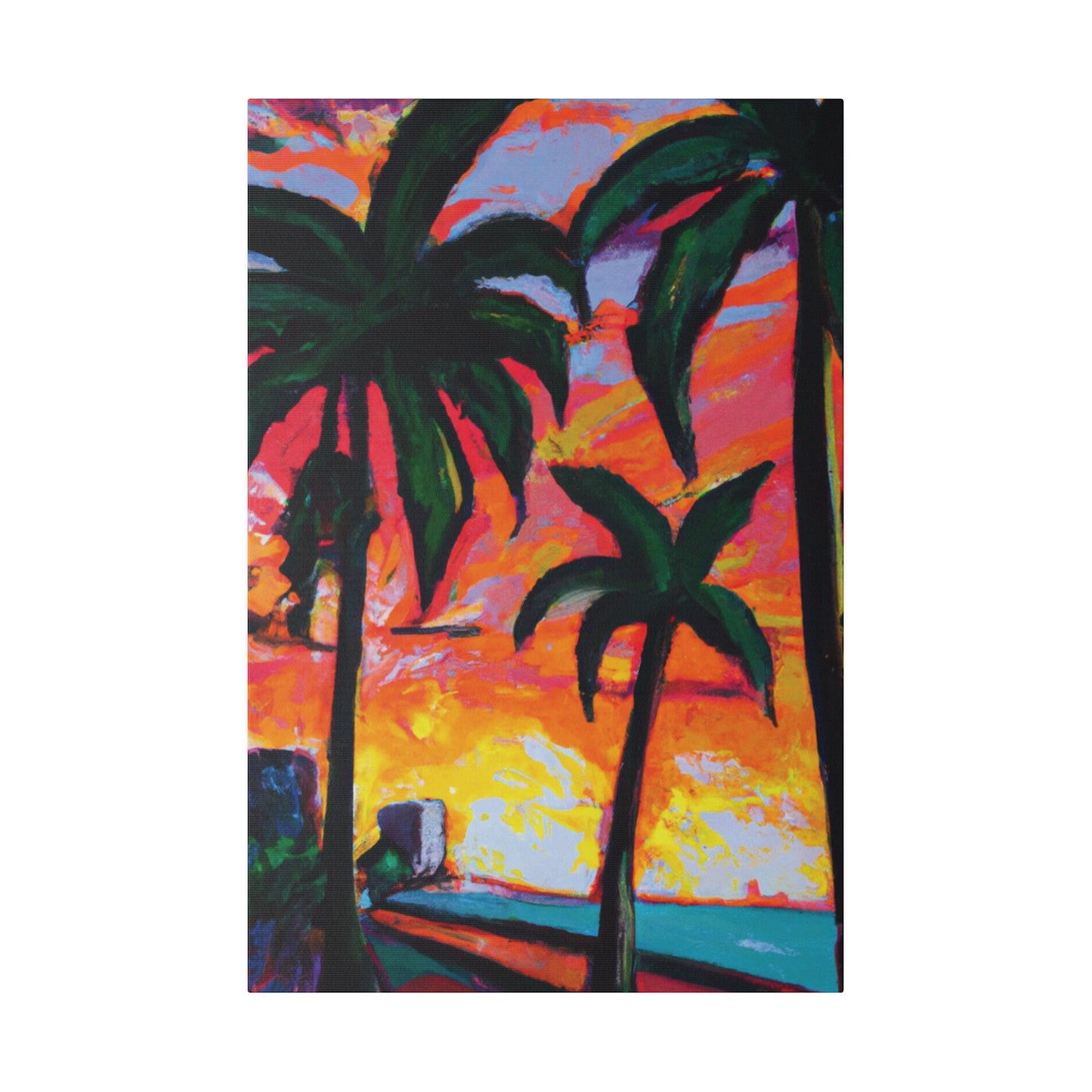 5471R - Miami Beach Sunset Painting Print | Miami | Beach | Sunset | Poster | Home Decor | Wall Art | Canvas