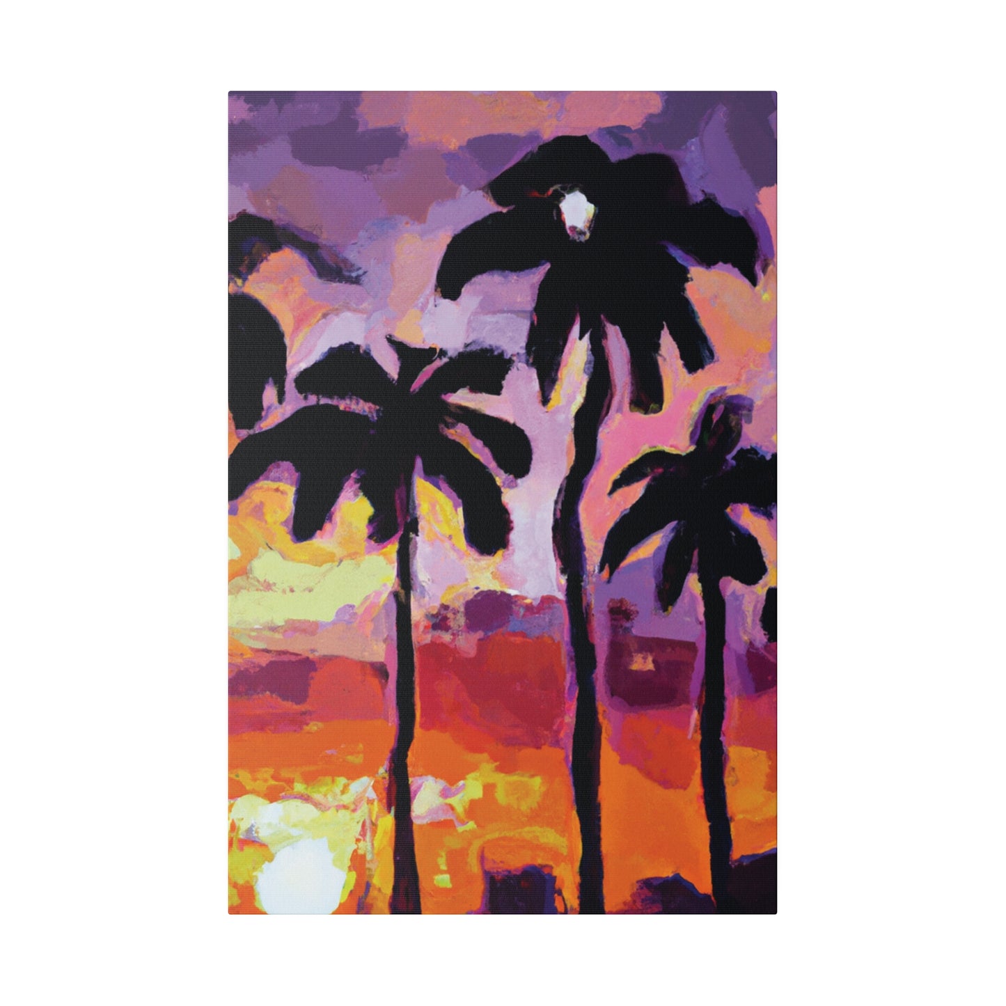 7449F - Miami Beach Sunset Painting Print | Miami | Beach | Sunset | Poster | Home Decor | Wall Art | Canvas