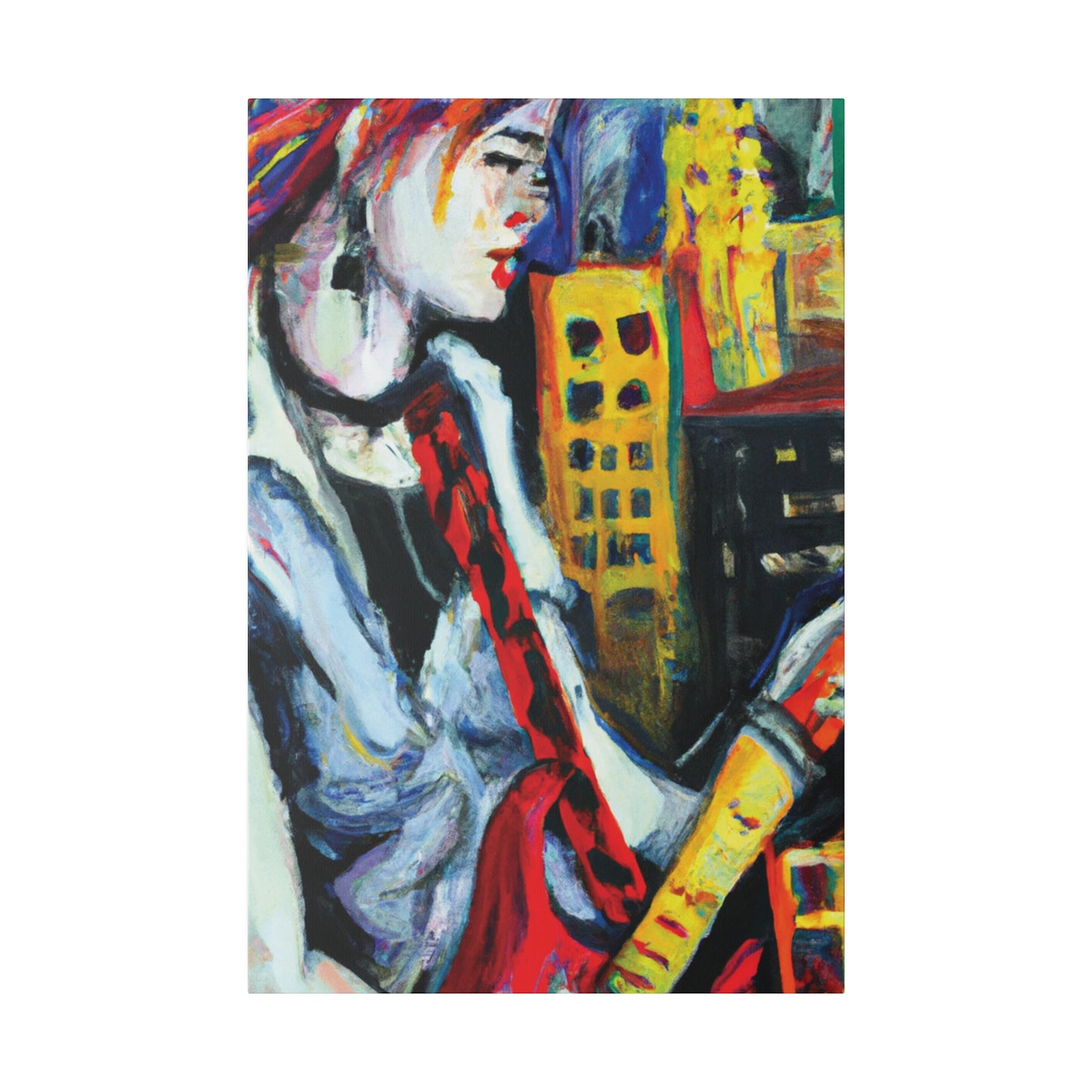 4053F - Rockstar Oil Painting Style Print | Poster | Home Decor | Wall Art | Music Art | Canvas