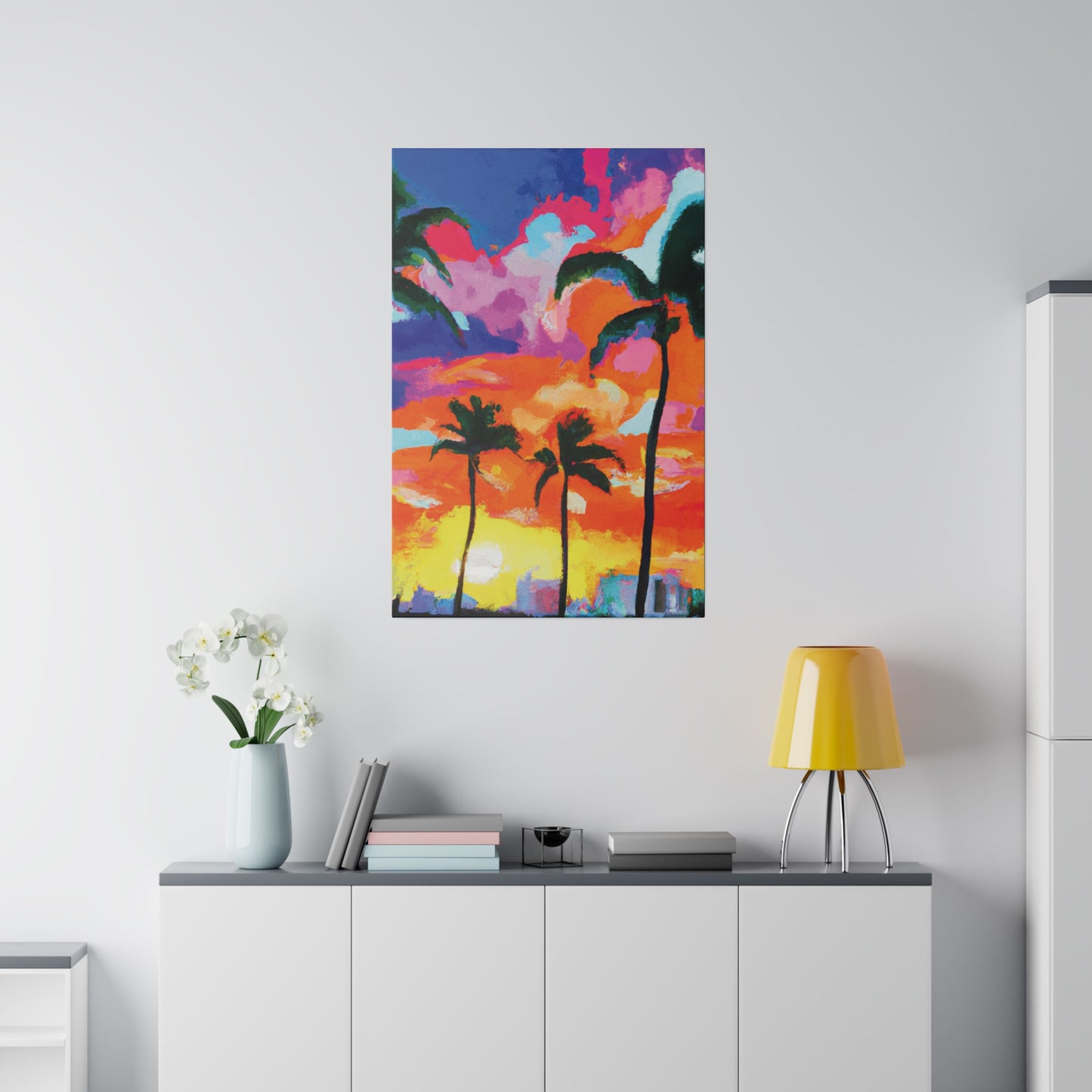 8579F - Miami Beach Sunset Painting Print | Miami | Beach | Sunset | Poster | Home Decor | Wall Art | Canvas