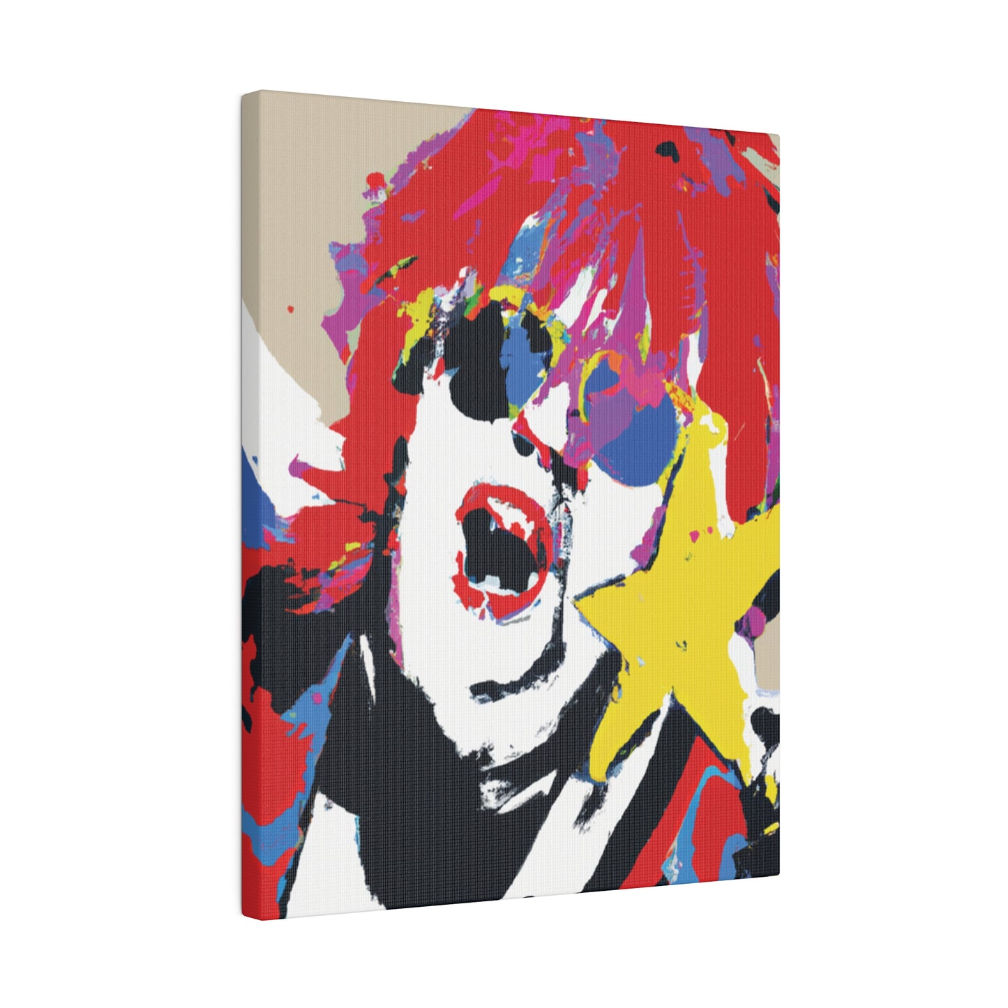 8717H - Rockstar Painting Print | Face | Abstract | Poster | Home Decor | Wall Art | Music Art | Canvas
