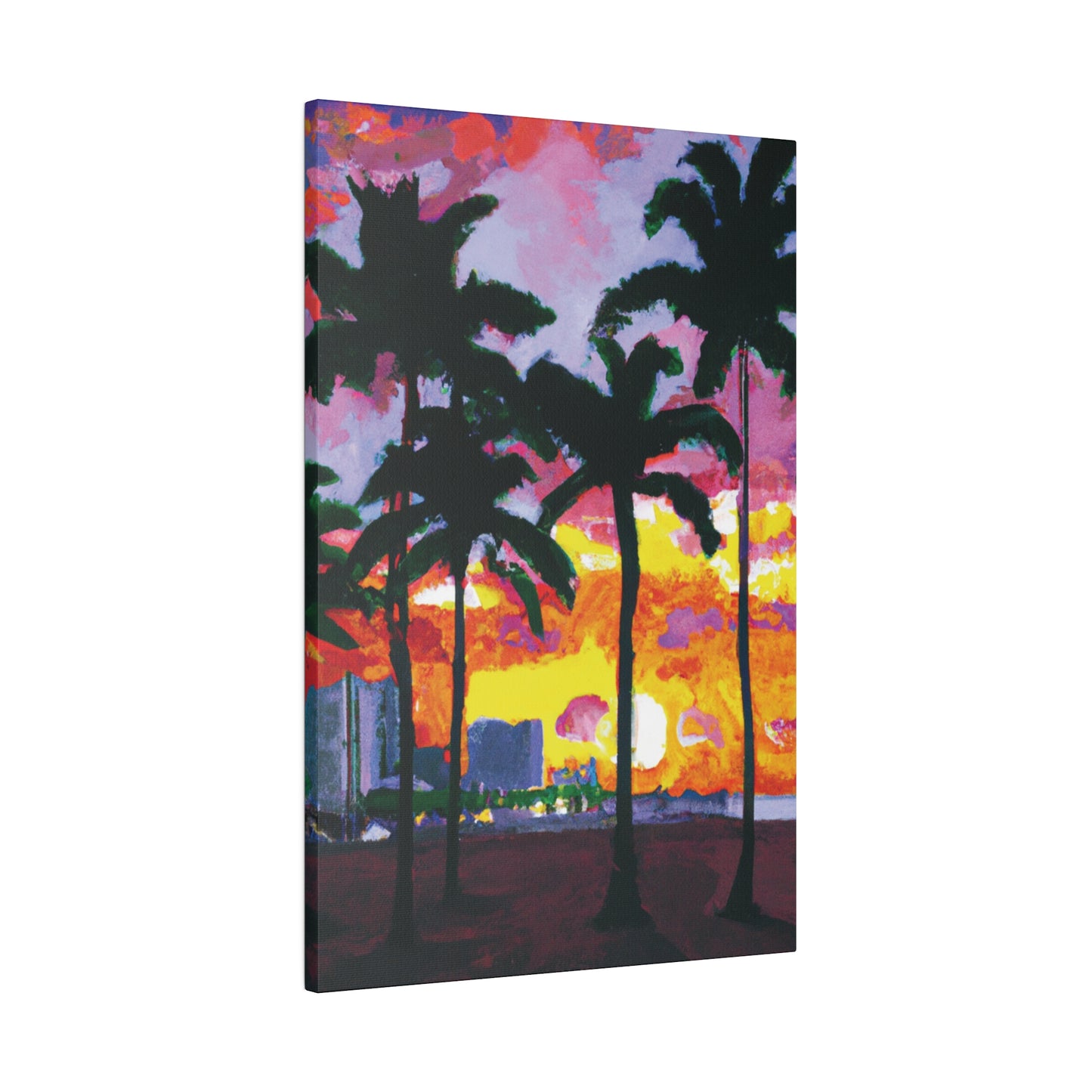 6342T - Miami Beach Sunset Painting Print | Miami | Beach | Sunset | Poster | Home Decor | Wall Art | Canvas