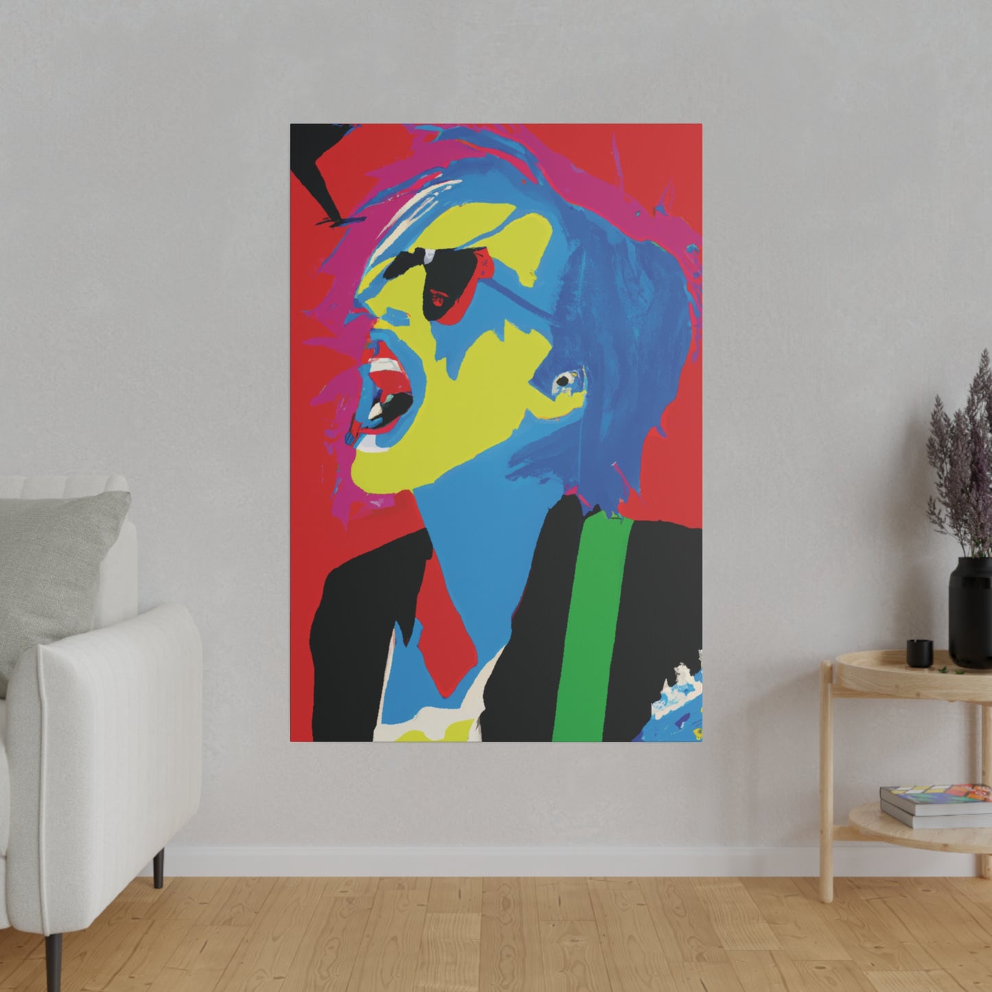 7805M - Rockstar Painting Print | Face | Abstract | Poster | Home Decor | Wall Art | Music Art | Canvas