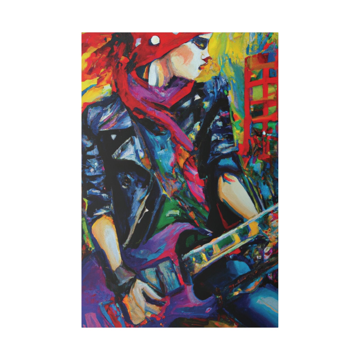 9413L - Rockstar Oil Painting Style Print | Poster | Home Decor | Wall Art | Music Art | Canvas