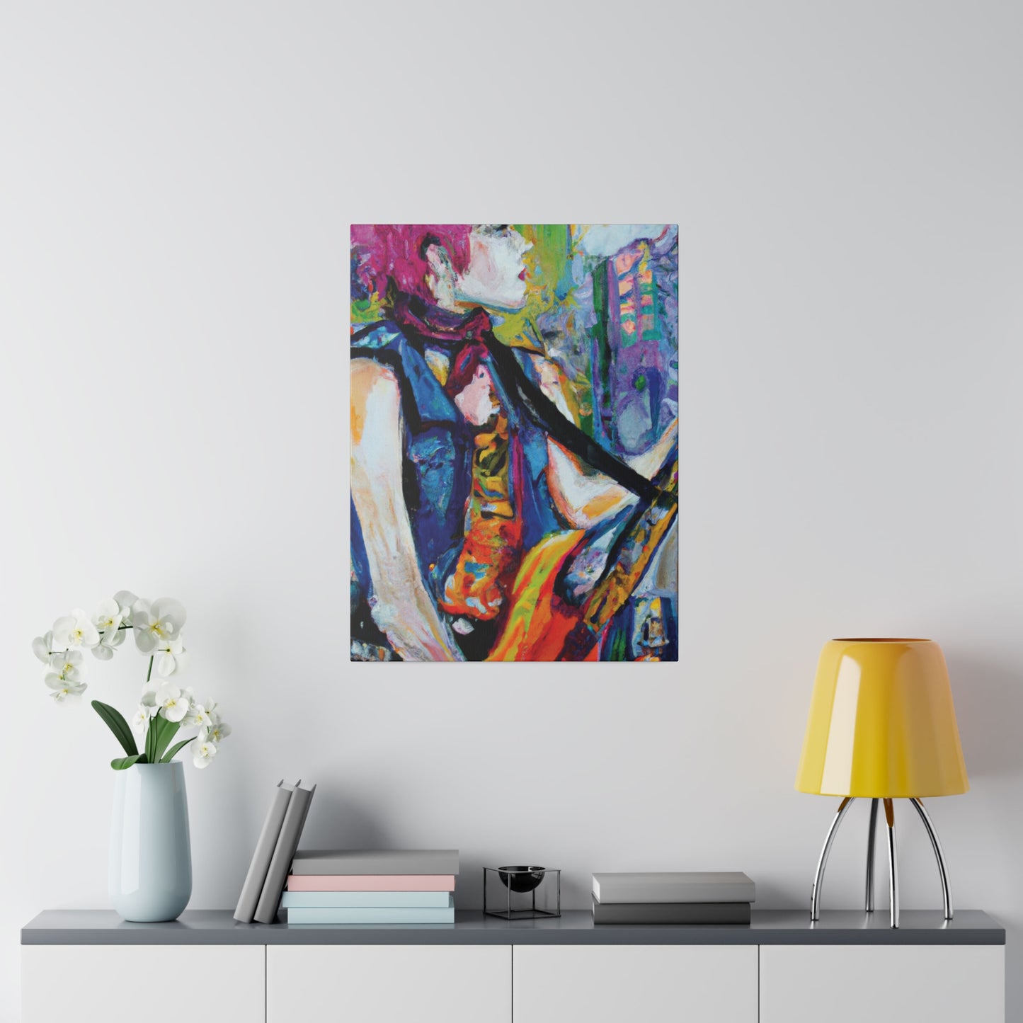 9045Z - Rockstar Oil Painting Style Print | Poster | Home Decor | Wall Art | Music Art | Canvas