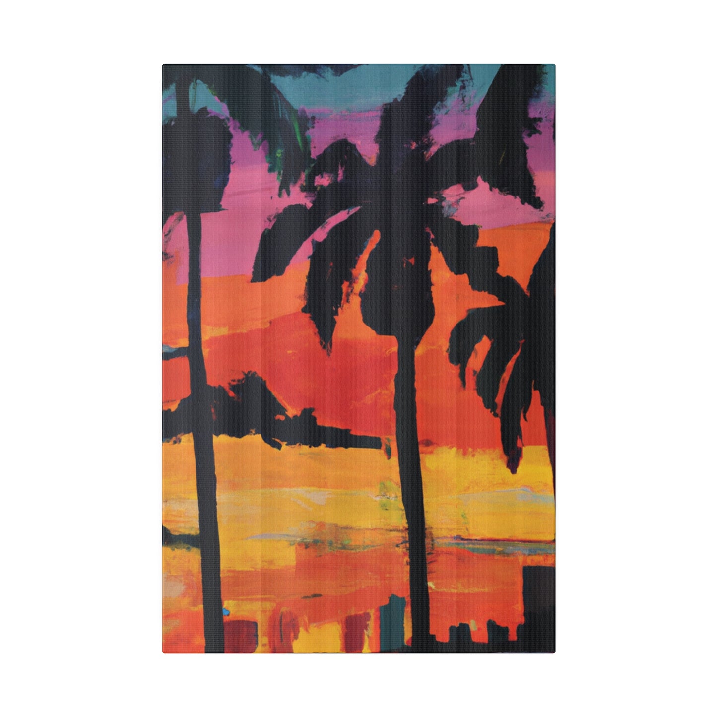 7389S - Miami Beach Sunset Painting Print | Miami | Beach | Sunset | Poster | Home Decor | Wall Art | Canvas