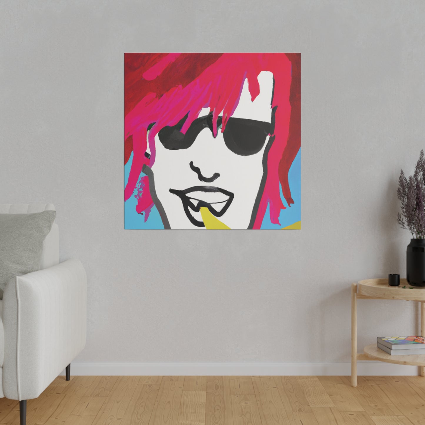 8342F - Rockstar Painting Print | Face | Abstract | Poster | Home Decor | Wall Art | Music Art | Canvas