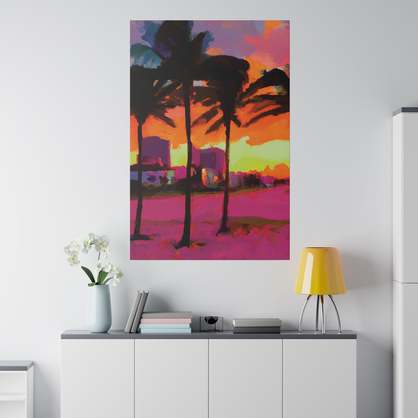 4596G - Miami Beach Sunset Painting Print | Miami | Beach | Sunset | Poster | Home Decor | Wall Art | Canvas