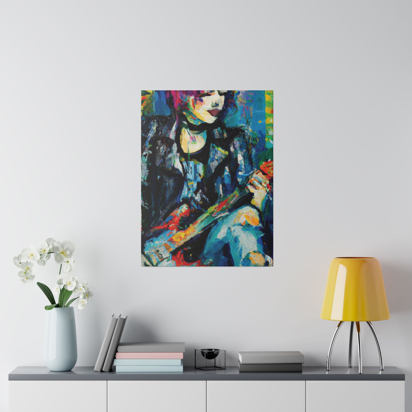 9733T - Rockstar Oil Painting Style Print | Poster | Home Decor | Wall Art | Music Art | Canvas