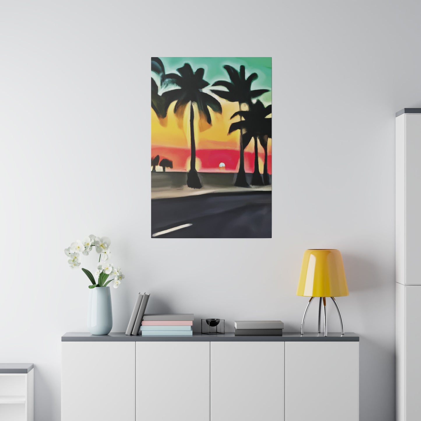 6057U - Miami Beach Sunset Painting Print | Miami | Beach | Sunset | Poster | Home Decor | Wall Art | Canvas