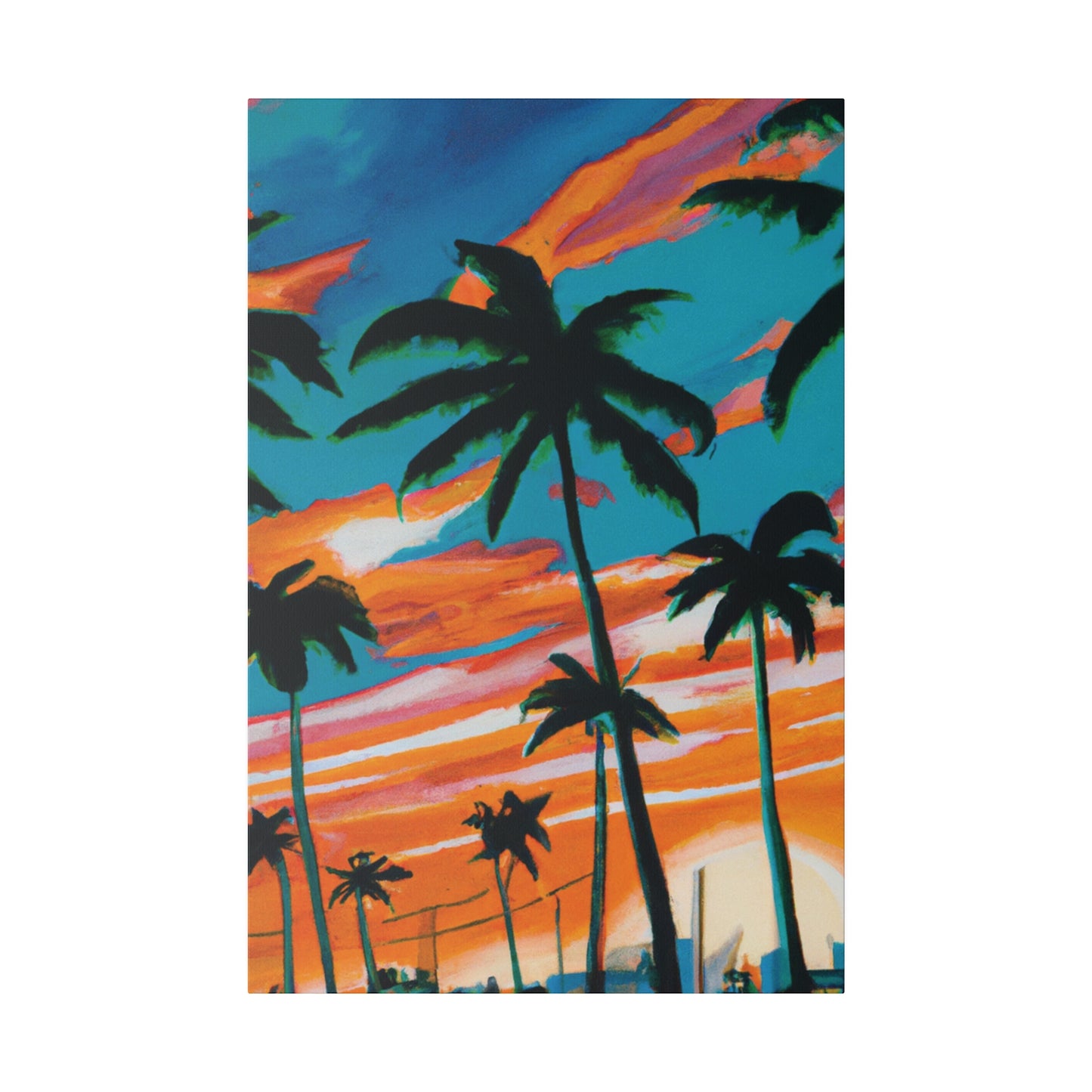 4895G - Miami Beach Sunset Painting Print | Miami | Beach | Sunset | Poster | Home Decor | Wall Art | Canvas