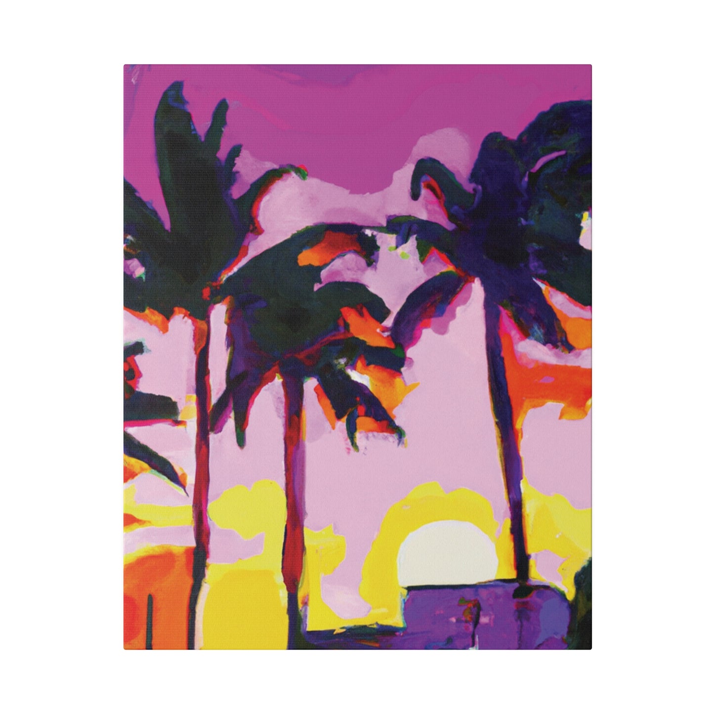 7146G - Miami Beach Sunset Painting Print | Miami | Beach | Sunset | Poster | Home Decor | Wall Art | Canvas