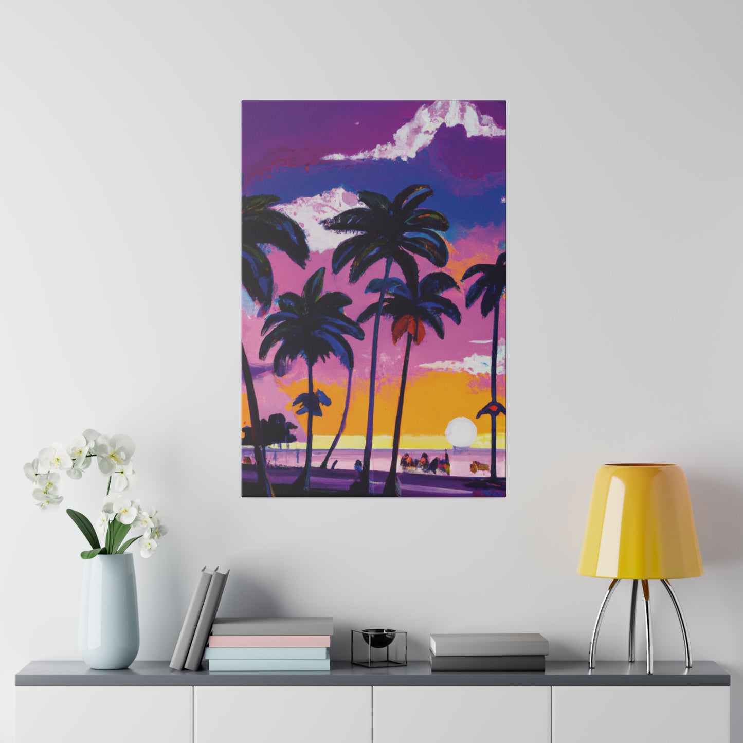 3714A - Miami Beach Sunset Painting Print | Miami | Beach | Sunset | Poster | Home Decor | Wall Art | Canvas