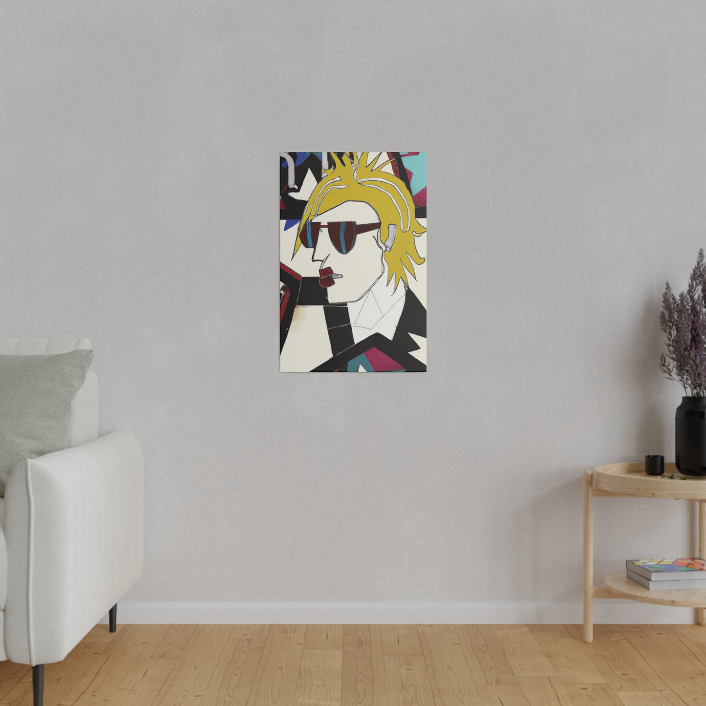 6895N - Rockstar Painting Print | Face | Abstract | Poster | Home Decor | Wall Art | Music Art | Canvas