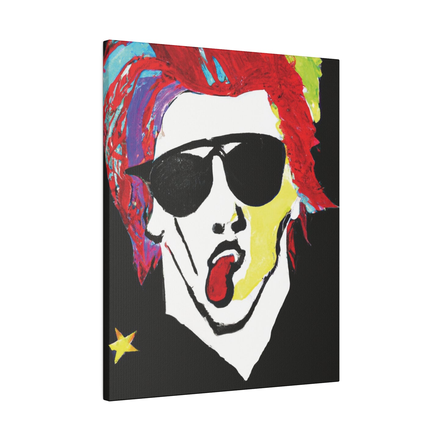 7799D - Rockstar Painting Print | Face | Abstract | Poster | Home Decor | Wall Art | Music Art | Canvas