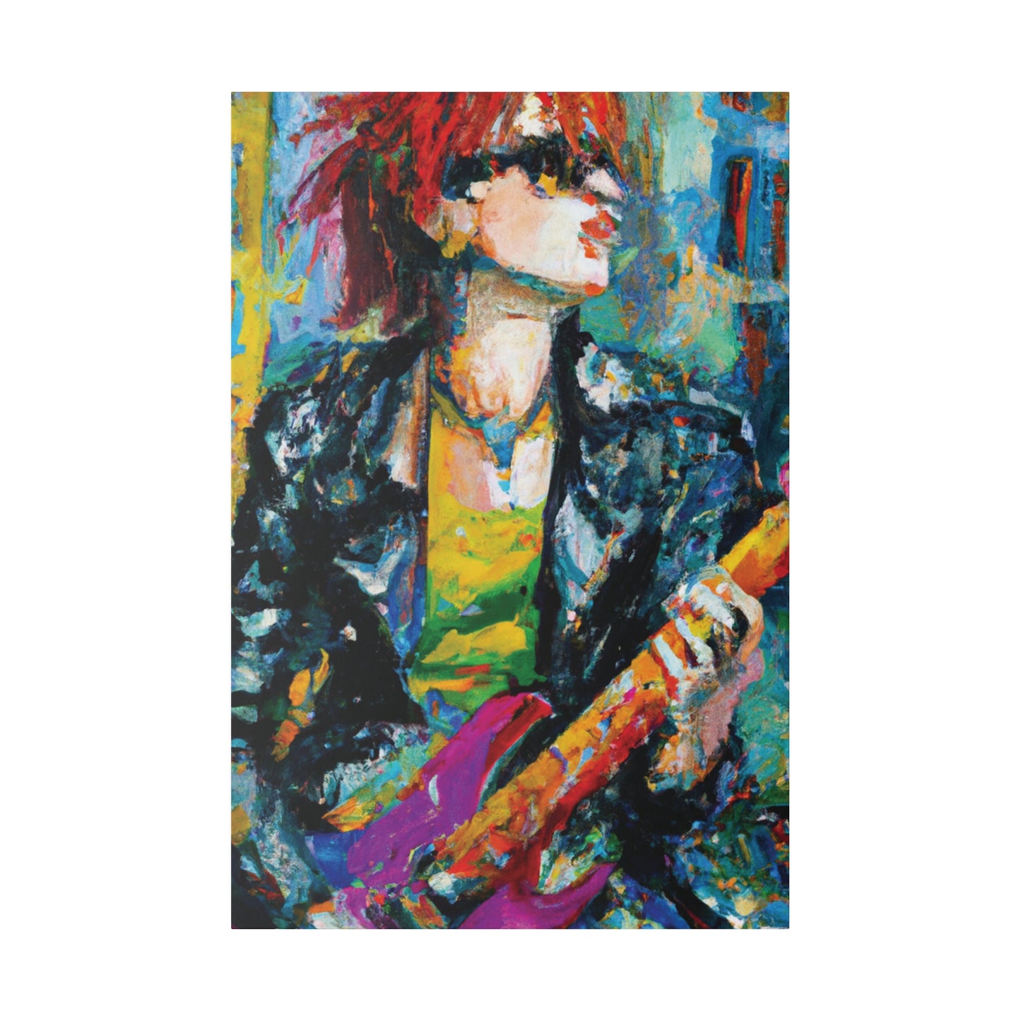 4638F - Rockstar Oil Painting Style Print | Poster | Home Decor | Wall Art | Music Art | Canvas