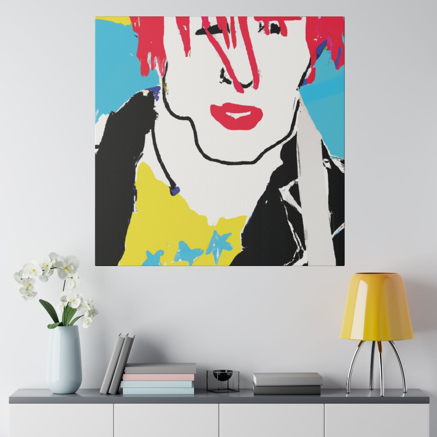 6346F - Rockstar Painting Print | Face | Abstract | Poster | Home Decor | Wall Art | Music Art | Canvas