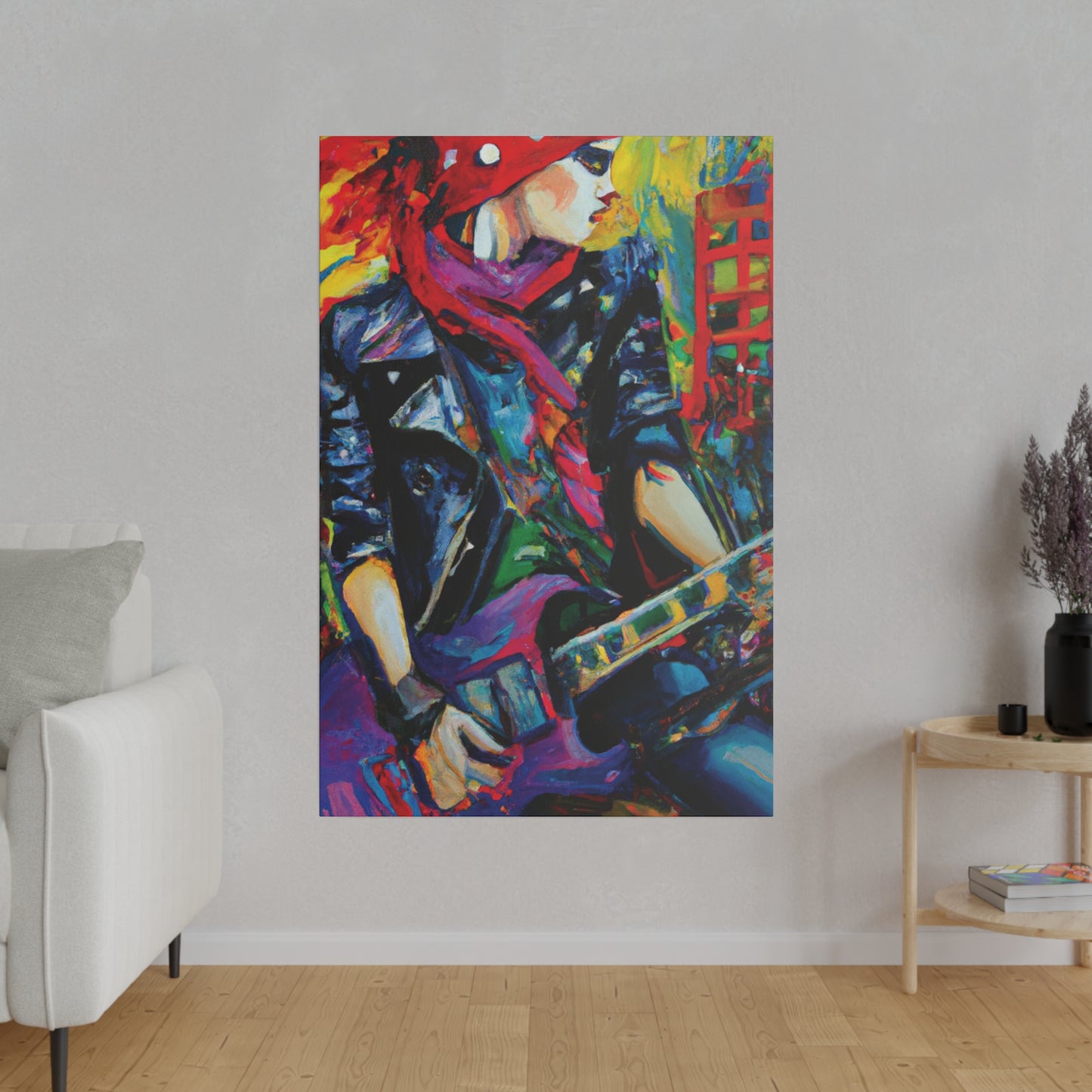 9413L - Rockstar Oil Painting Style Print | Poster | Home Decor | Wall Art | Music Art | Canvas