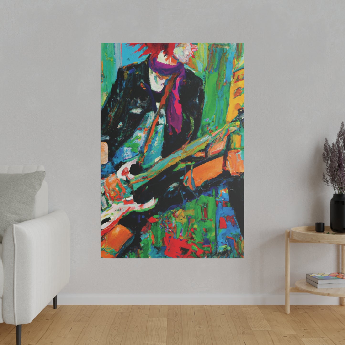 6595X - Rockstar Oil Painting Style Print | Poster | Home Decor | Wall Art | Music Art | Canvas