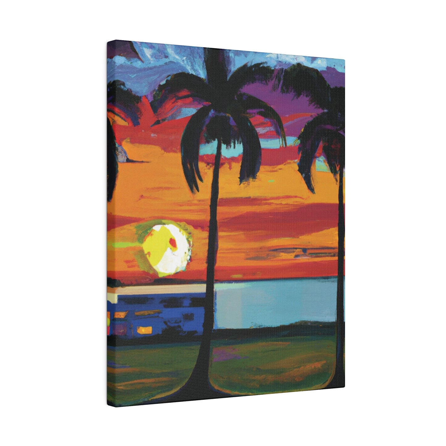 1676M - Miami Beach Sunset Painting Print | Miami | Beach | Sunset | Poster | Home Decor | Wall Art | Canvas