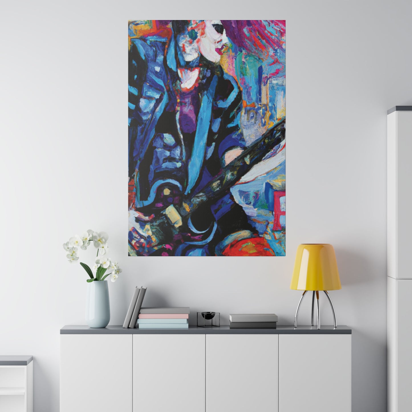 7204K - Rockstar Oil Painting Style Print | Poster | Home Decor | Wall Art | Music Art | Canvas