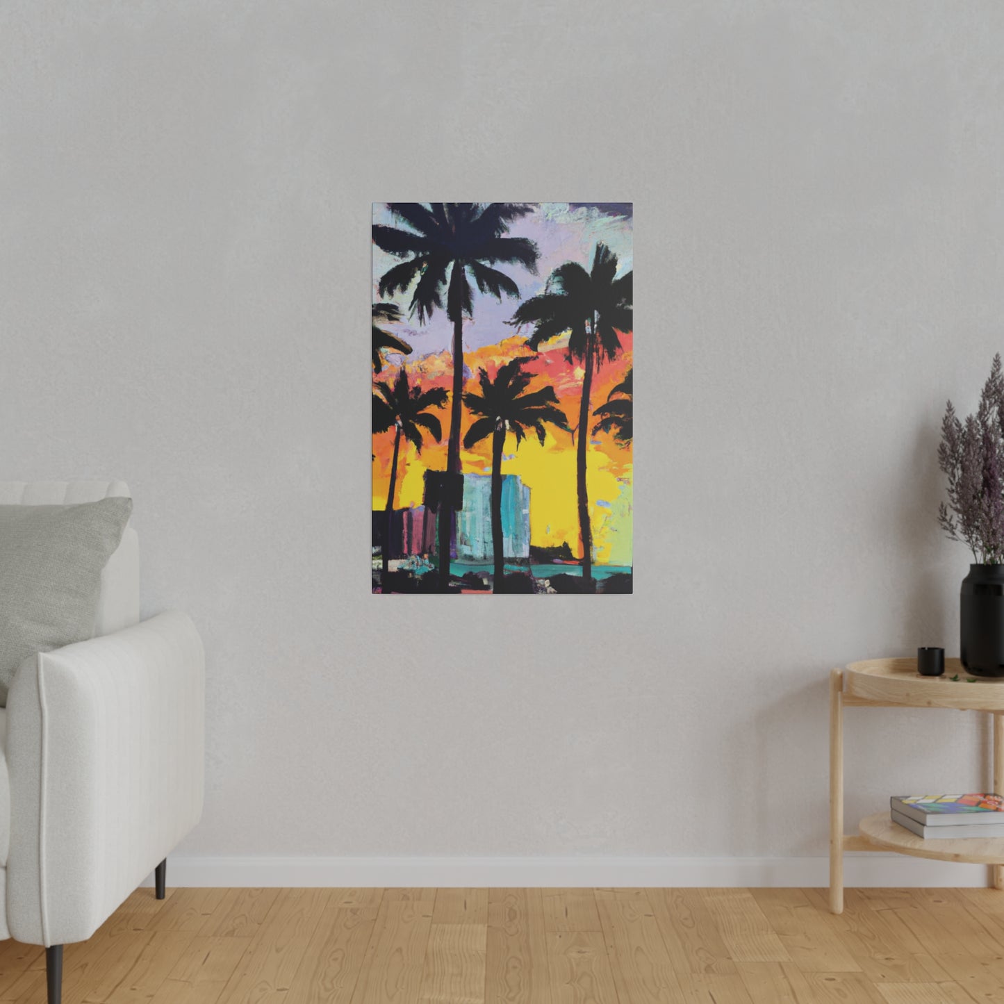 10266L - Miami Beach Sunset Painting Print | Miami | Beach | Sunset | Poster | Home Decor | Wall Art | Canvas