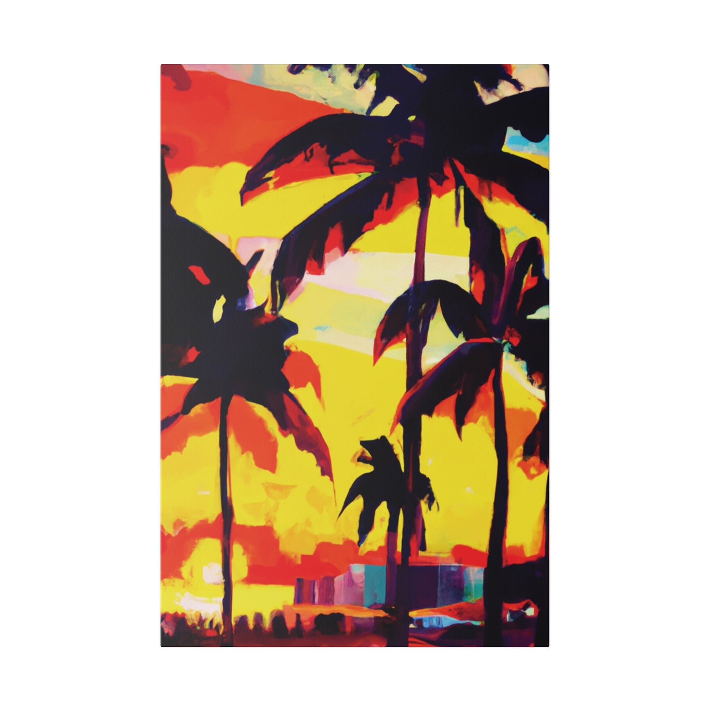 7643G - Miami Beach Sunset Painting Print | Miami | Beach | Sunset | Poster | Home Decor | Wall Art | Canvas