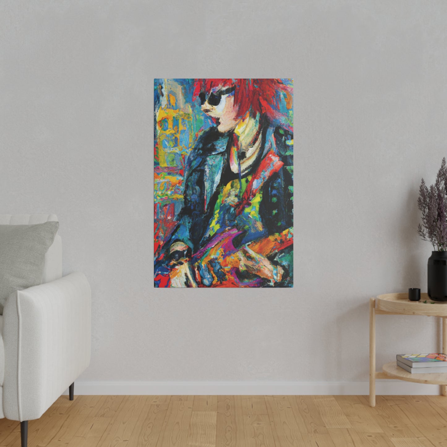 1754P - Rockstar Oil Painting Style Print | Poster | Home Decor | Wall Art | Music Art | Canvas