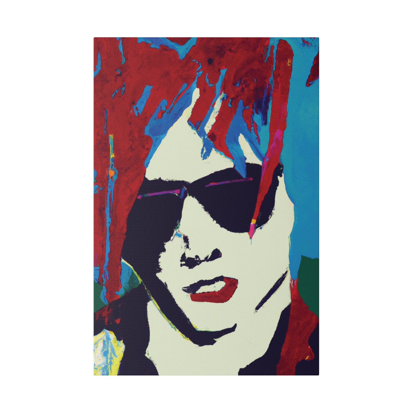 9347K - Rockstar Painting Print | Face | Abstract | Poster | Home Decor | Wall Art | Music Art | Canvas