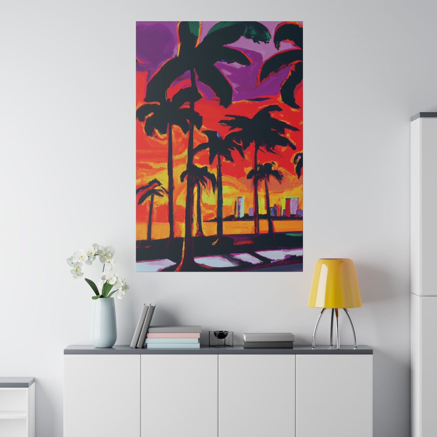 3128K - Miami Beach Sunset Painting Print | Miami | Beach | Sunset | Poster | Home Decor | Wall Art | Canvas