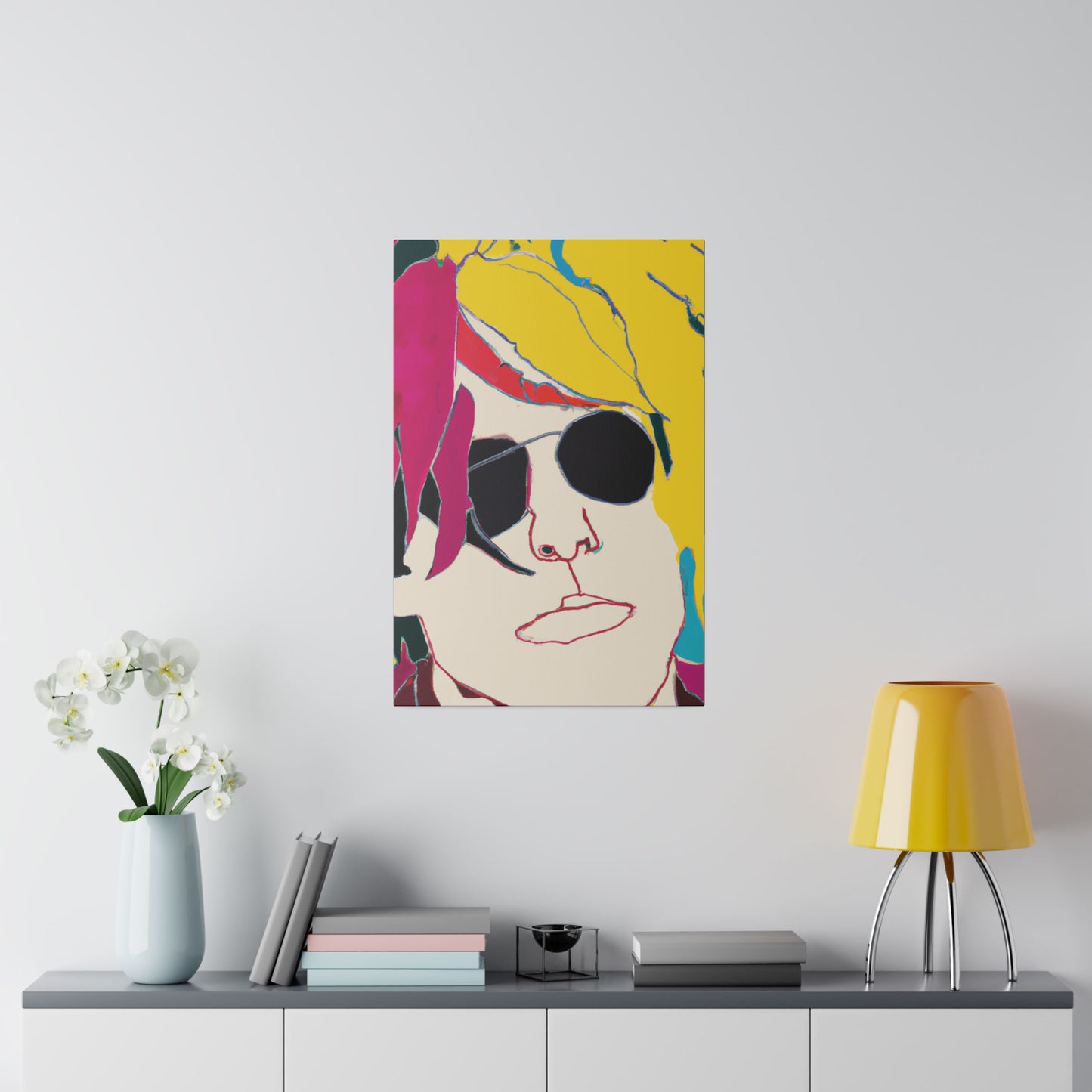 9138E - Rockstar Painting Print | Face | Abstract | Poster | Home Decor | Wall Art | Music Art | Canvas