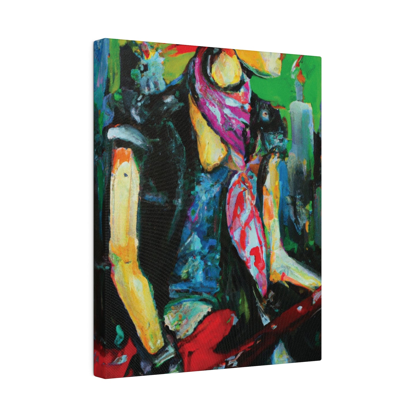 5198V - Rockstar Oil Painting Style Print | Poster | Home Decor | Wall Art | Music Art | Canvas